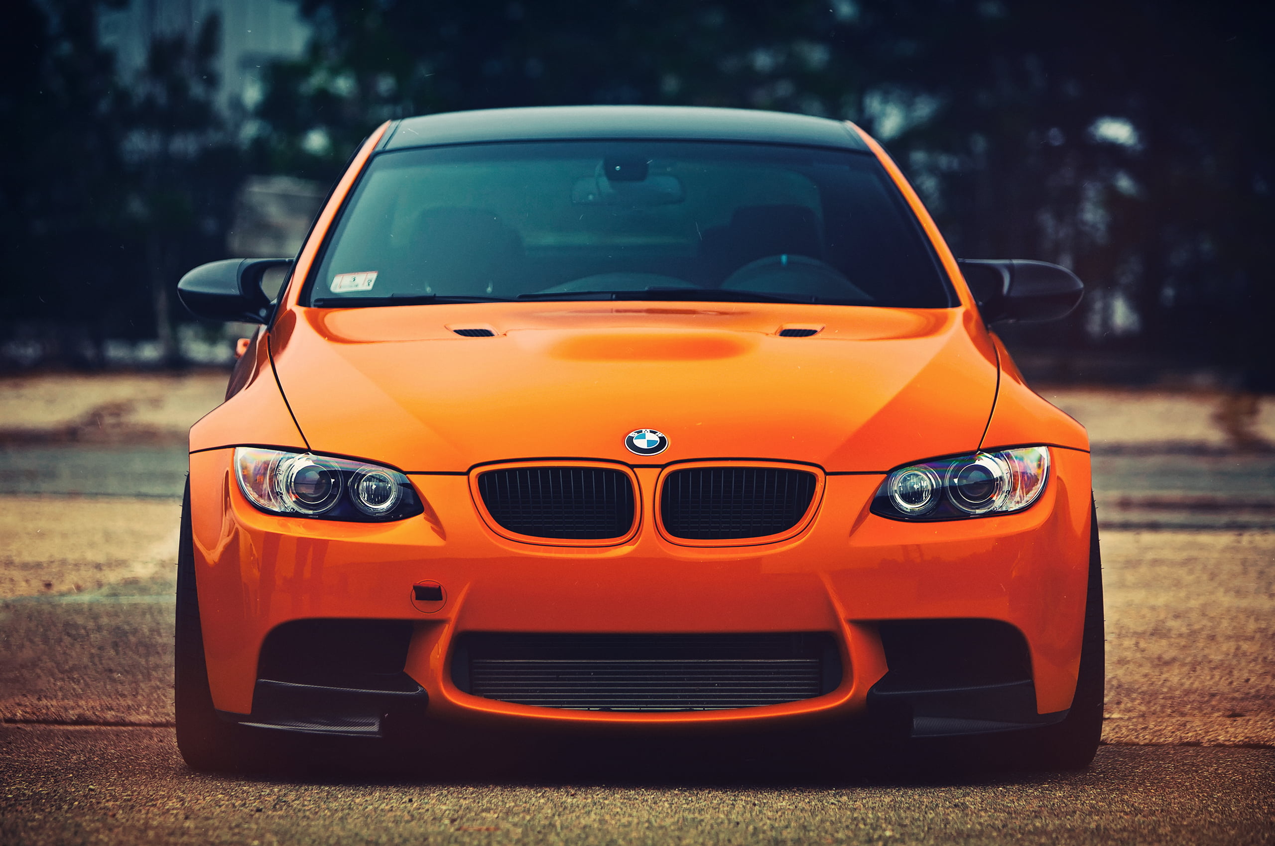 wheel, elegance, BMW, stationary, street, toy, car, look, focus on foreground, e, orange, city, motor Vehicle, parking, compact Car, road, modern, technology, HD Wallpaper
