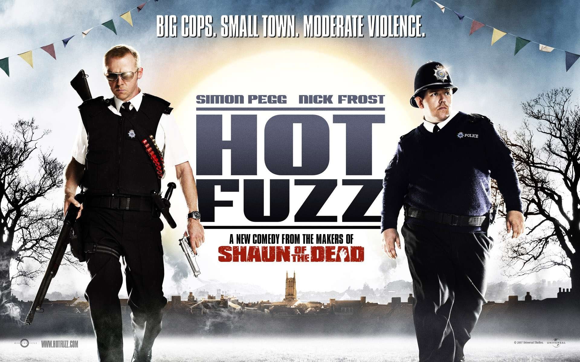 hot, fuzz, pegg, nick, 1080P, movie, frost, simon, guns, posters, HD Wallpaper