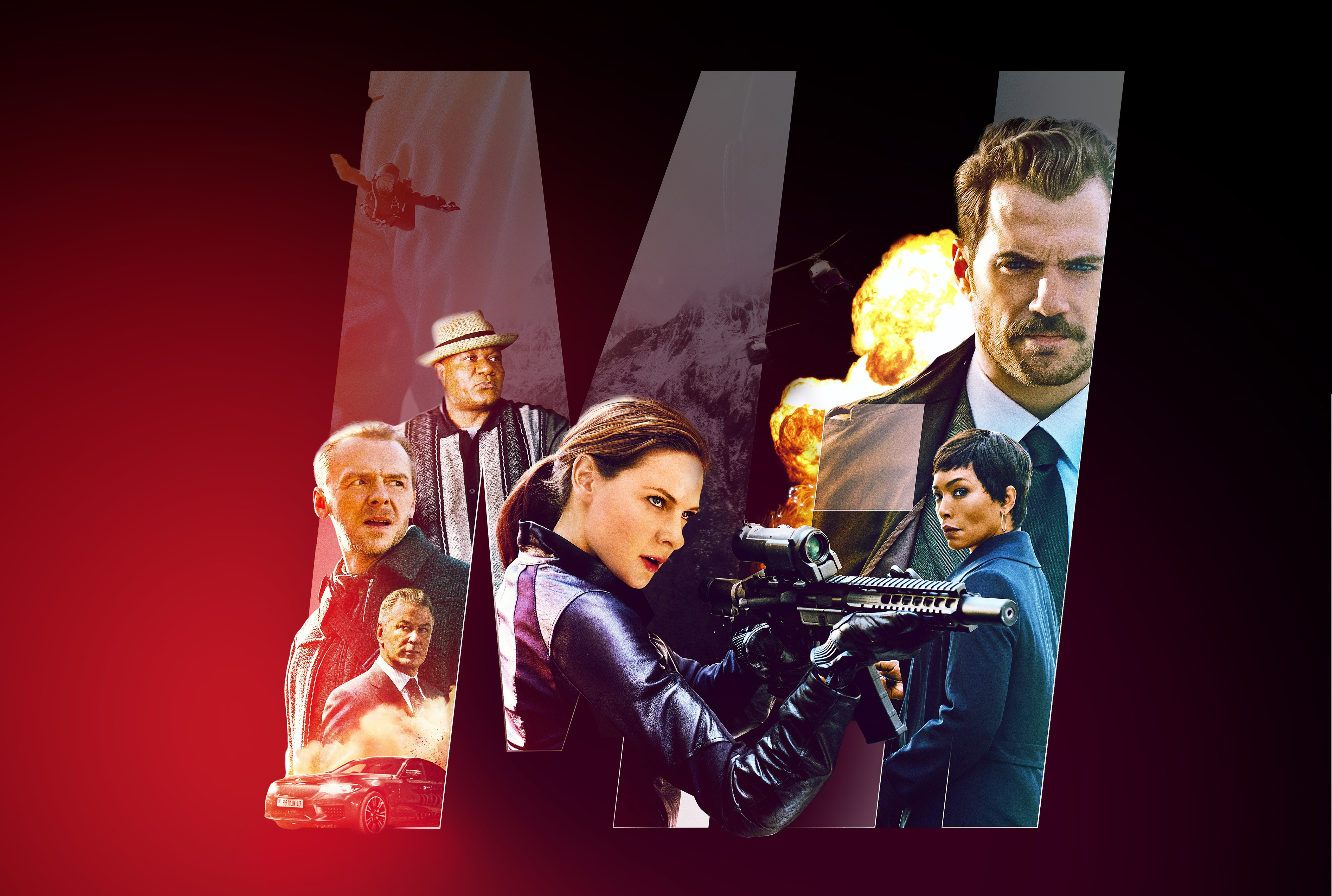 Henry Cavill, Mission: Impossible - Fallout, Rebecca Ferguson, Ving Rhames, 5K, 5K, Alec Baldwin, Simon Pegg, HD Wallpaper