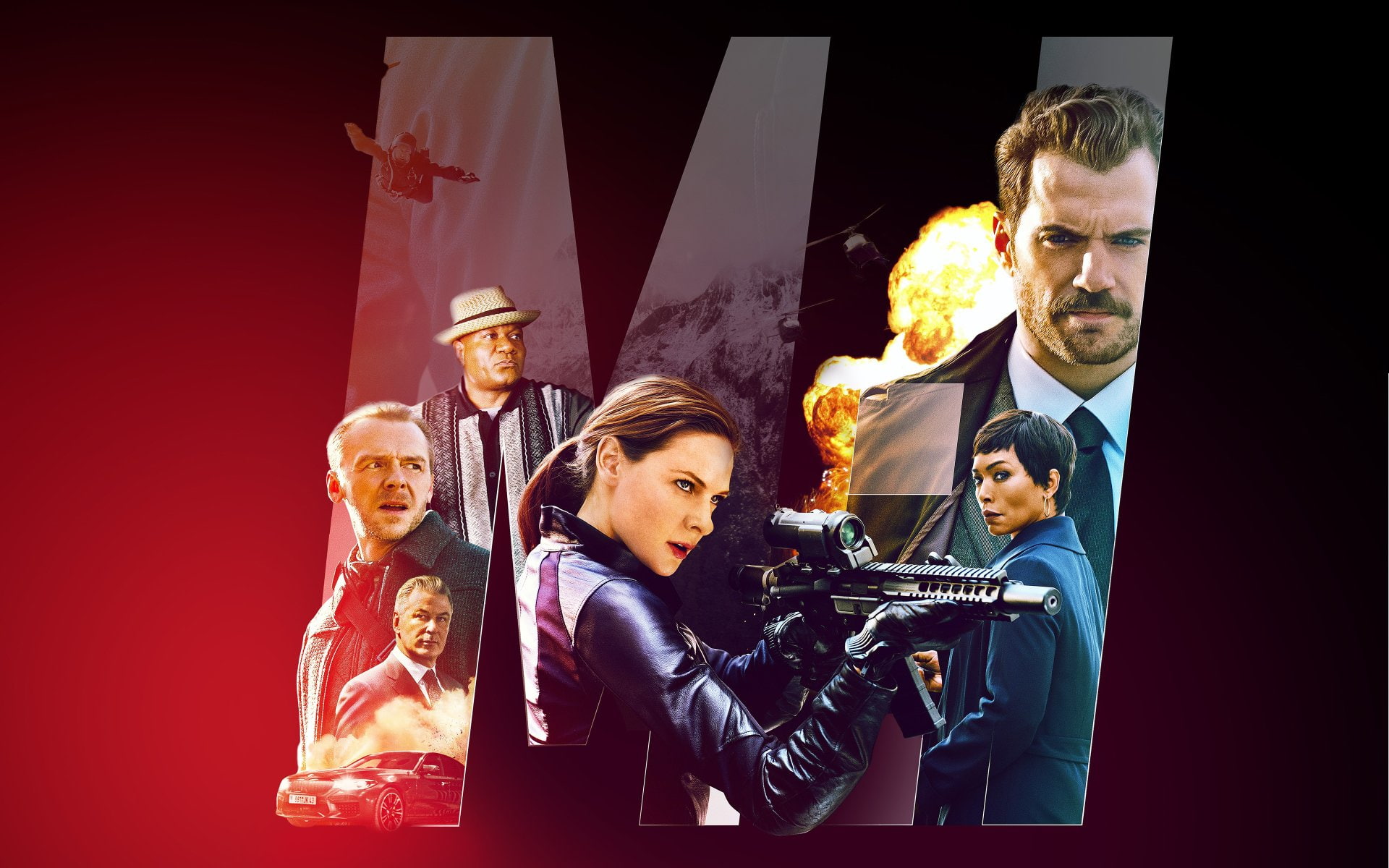 Simon Pegg, Alan Hunley, Mission: Impossible, 1080P, Ilsa Faust, Mission: Impossible - Fallout, Ethan Hunt, Luther Stickell, Rebecca Ferguson, August Walker, HD Wallpaper