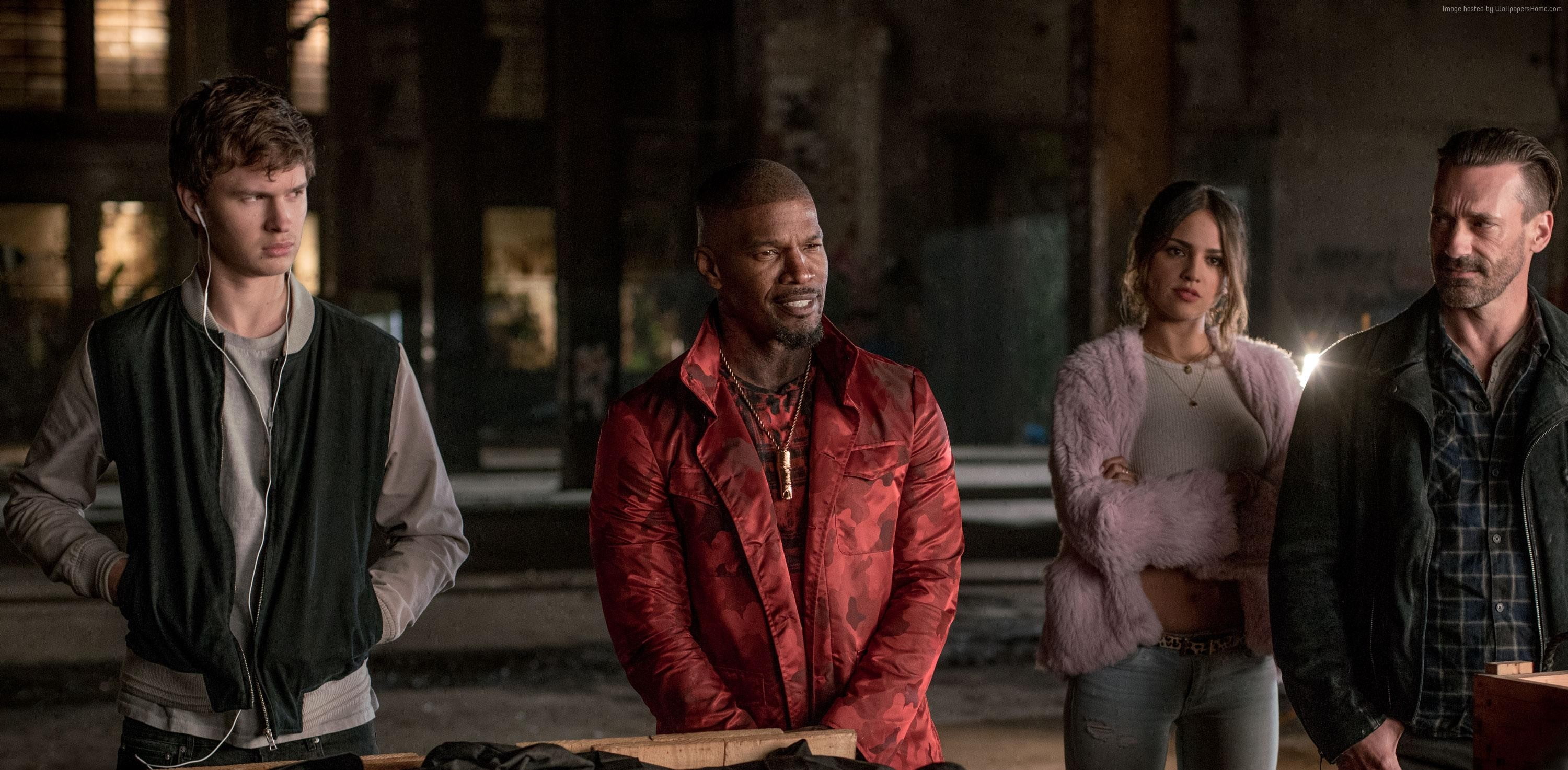 standing, Baby Driver, males, Jon Hamm, smiling, young women, young men, adult, young adult, indoors, teenager, Jamie Foxx, casual clothing, best movies, HD Wallpaper