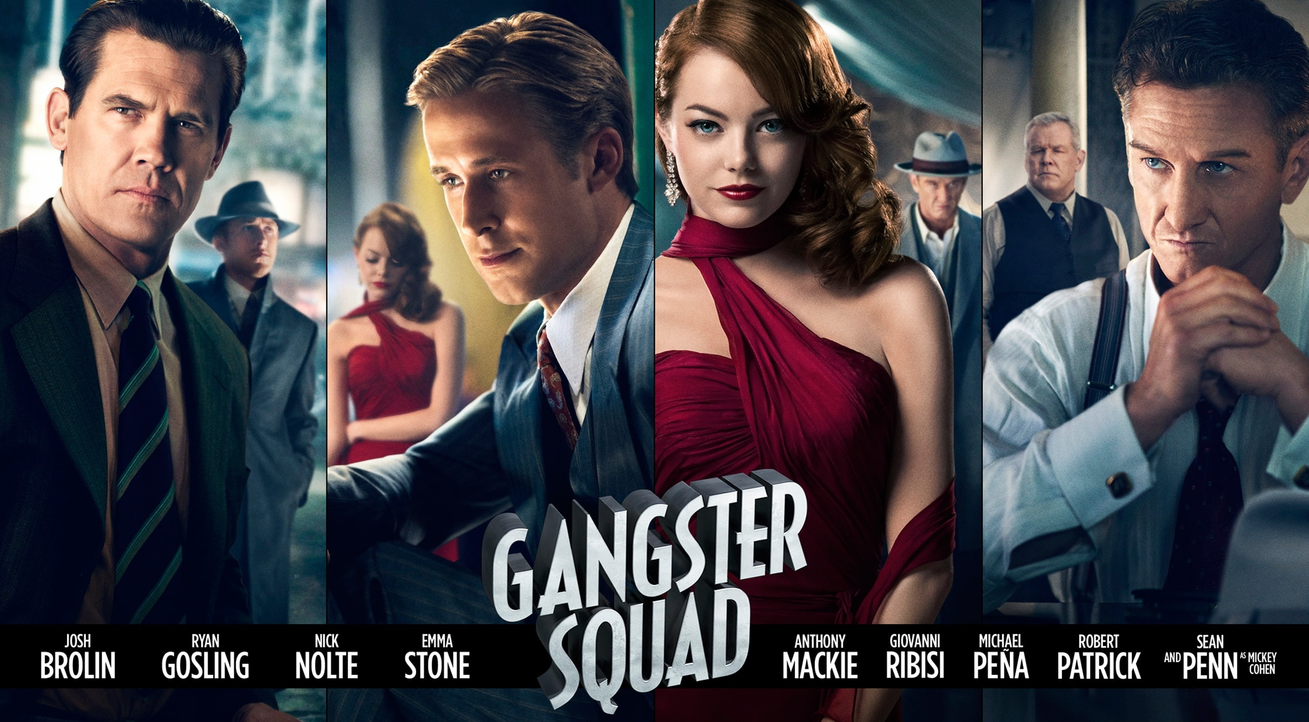 transportation, gangster squad, real people, looking, young adult, nightlife, arts culture and entertainment, business, women, group, sean penn, squad, HD Wallpaper