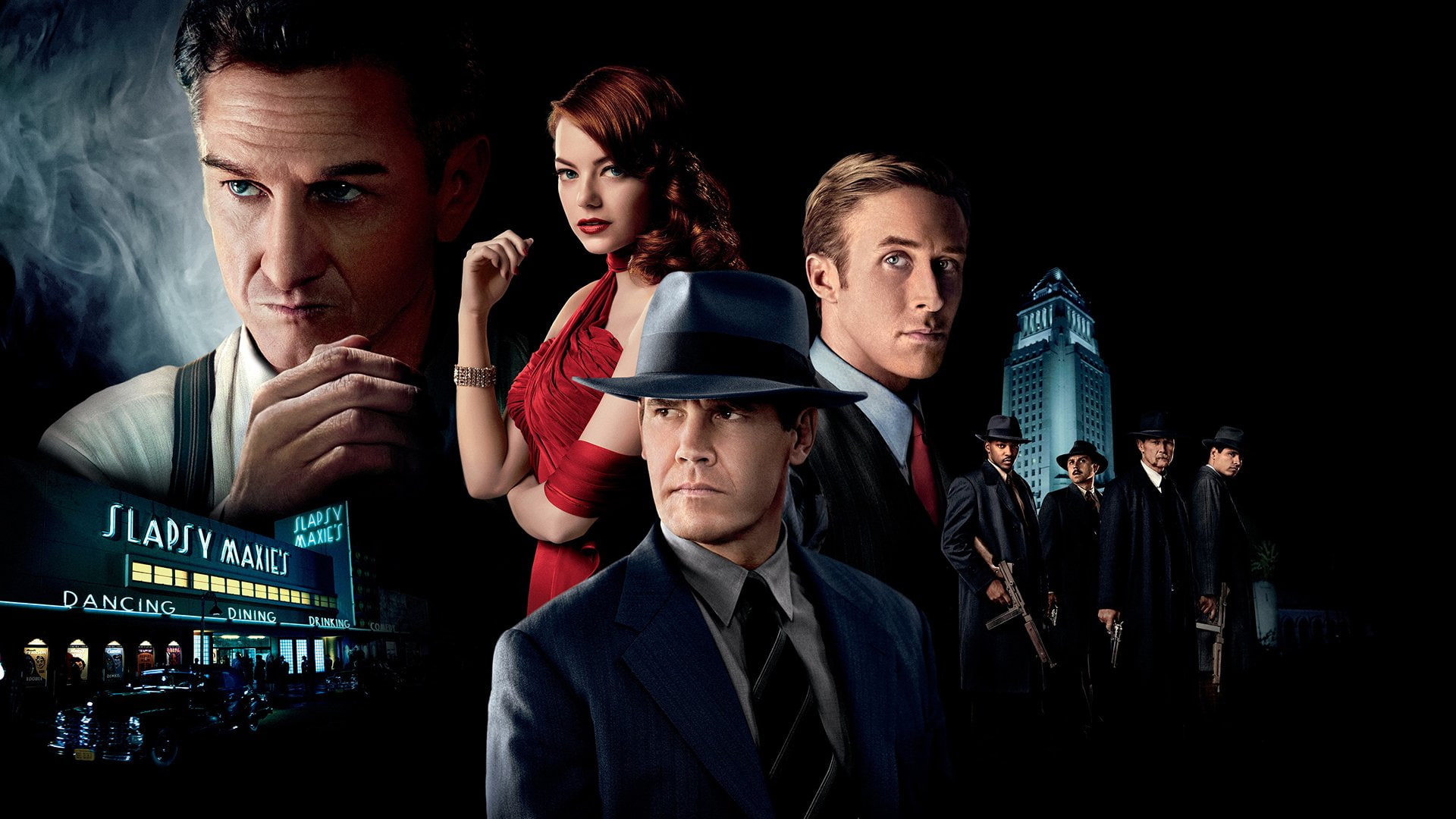 Movie, Ryan Gosling, Josh Brolin, 1080P, Emma Stone, Sean Penn, Gangster Squad, HD Wallpaper