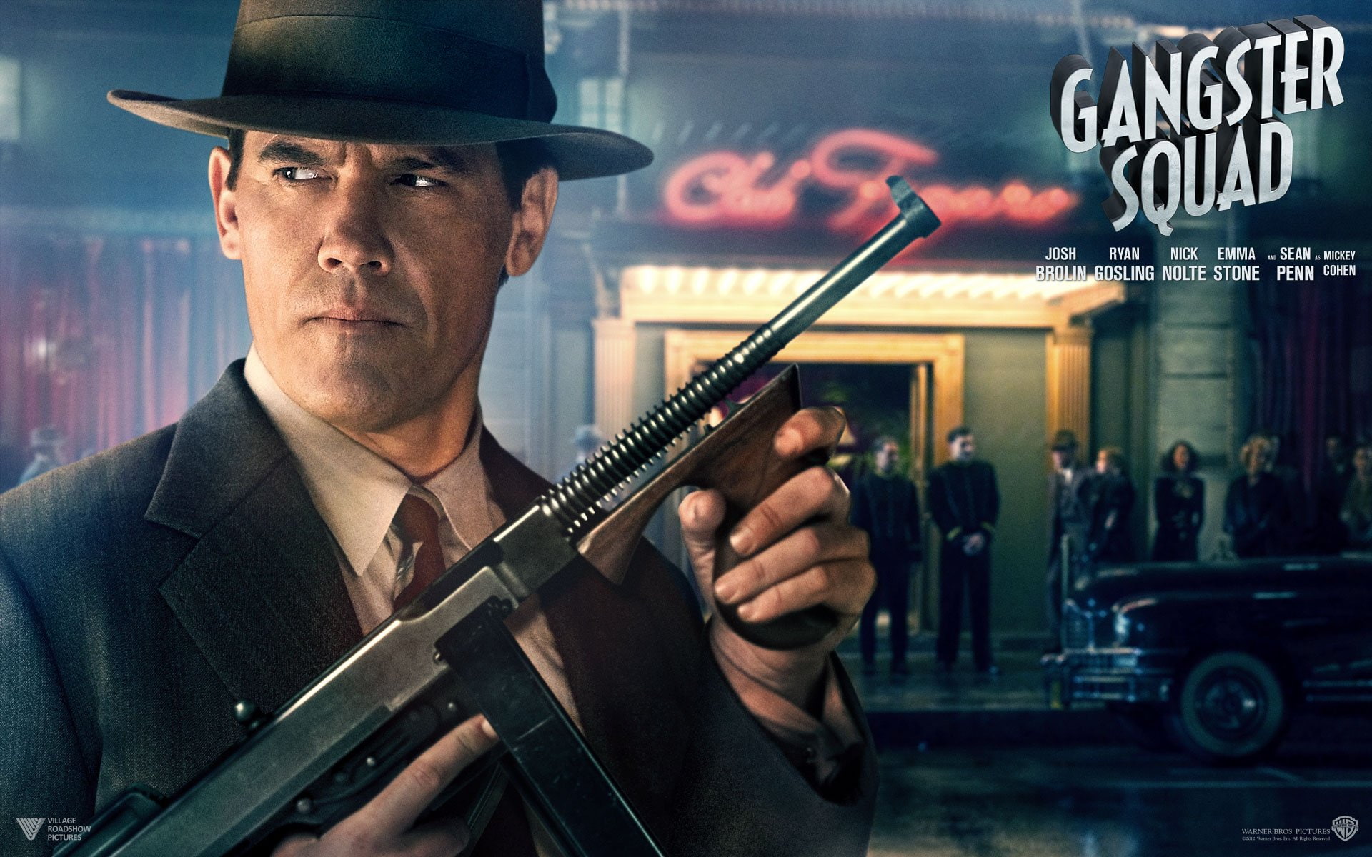 gun, weapon, machine, gangster, squad, penn, drama, action, crime, 1080P, mafia, HD Wallpaper