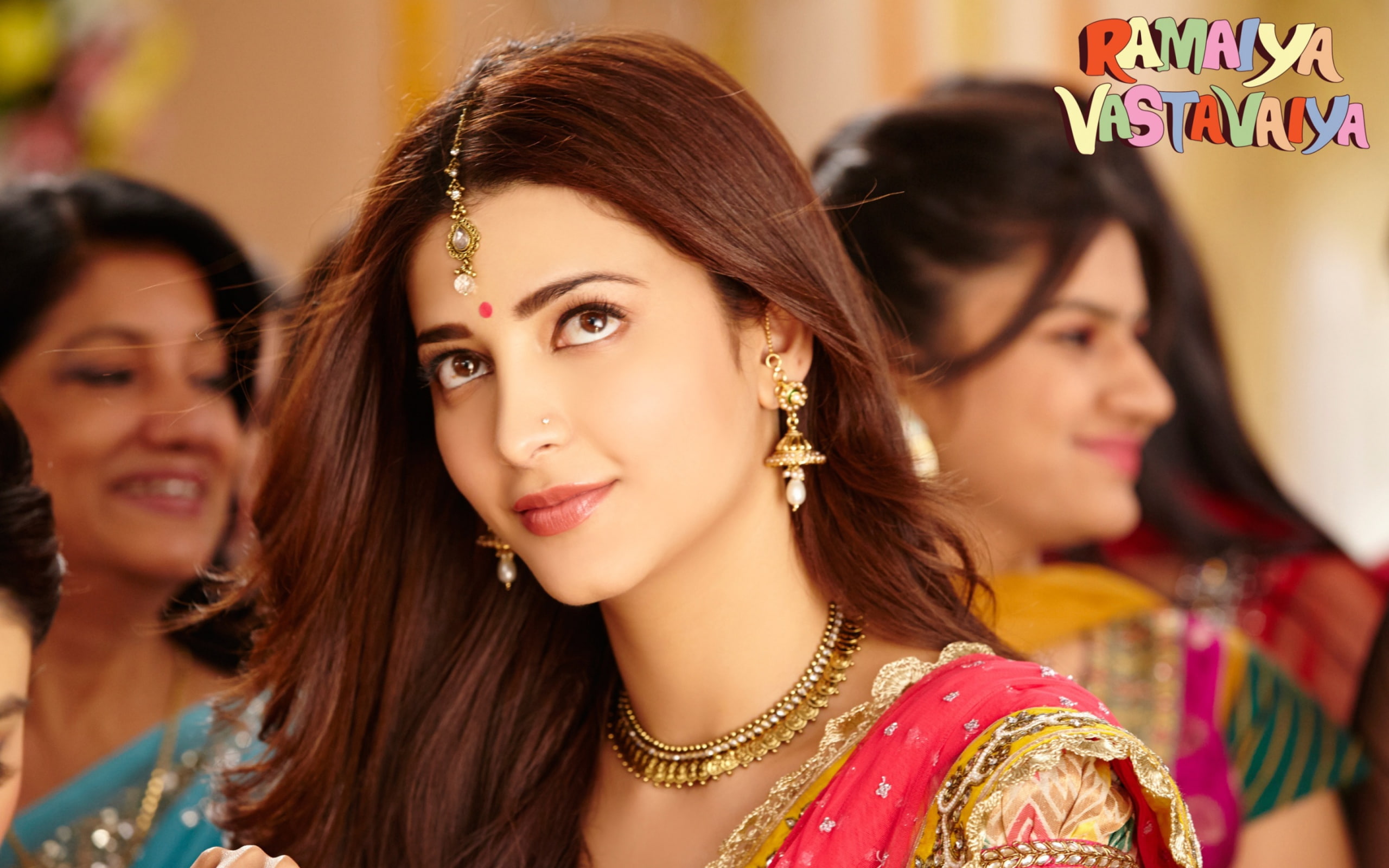 2K, vastavaiya, pink, women, ramaiya, yellow, ramaiya vastavaiya, s, saree, HD Wallpaper