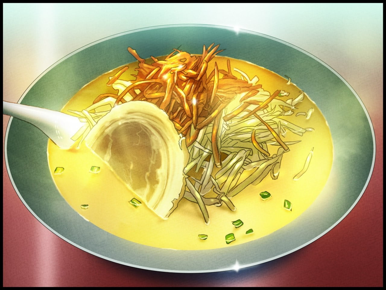 refreshment, food and drink, spoon, healthy eating, no people, auto post production filter, ramen, transfer print, high angle view, anime, still life, directly above, HD Wallpaper