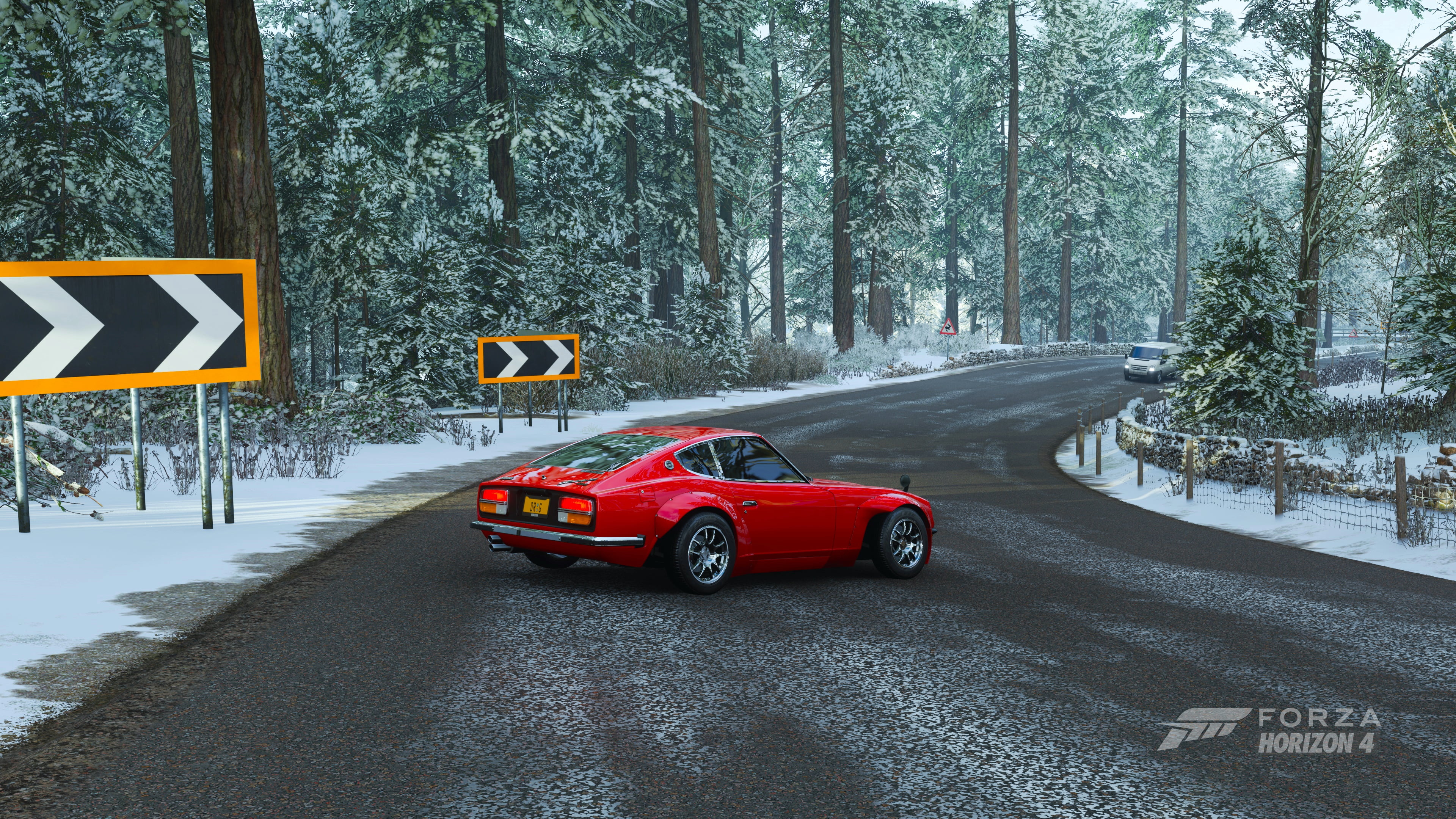 4K, car, winter, Nissan Fairlady Z, Forza Horizon 4, video game art, HD Wallpaper