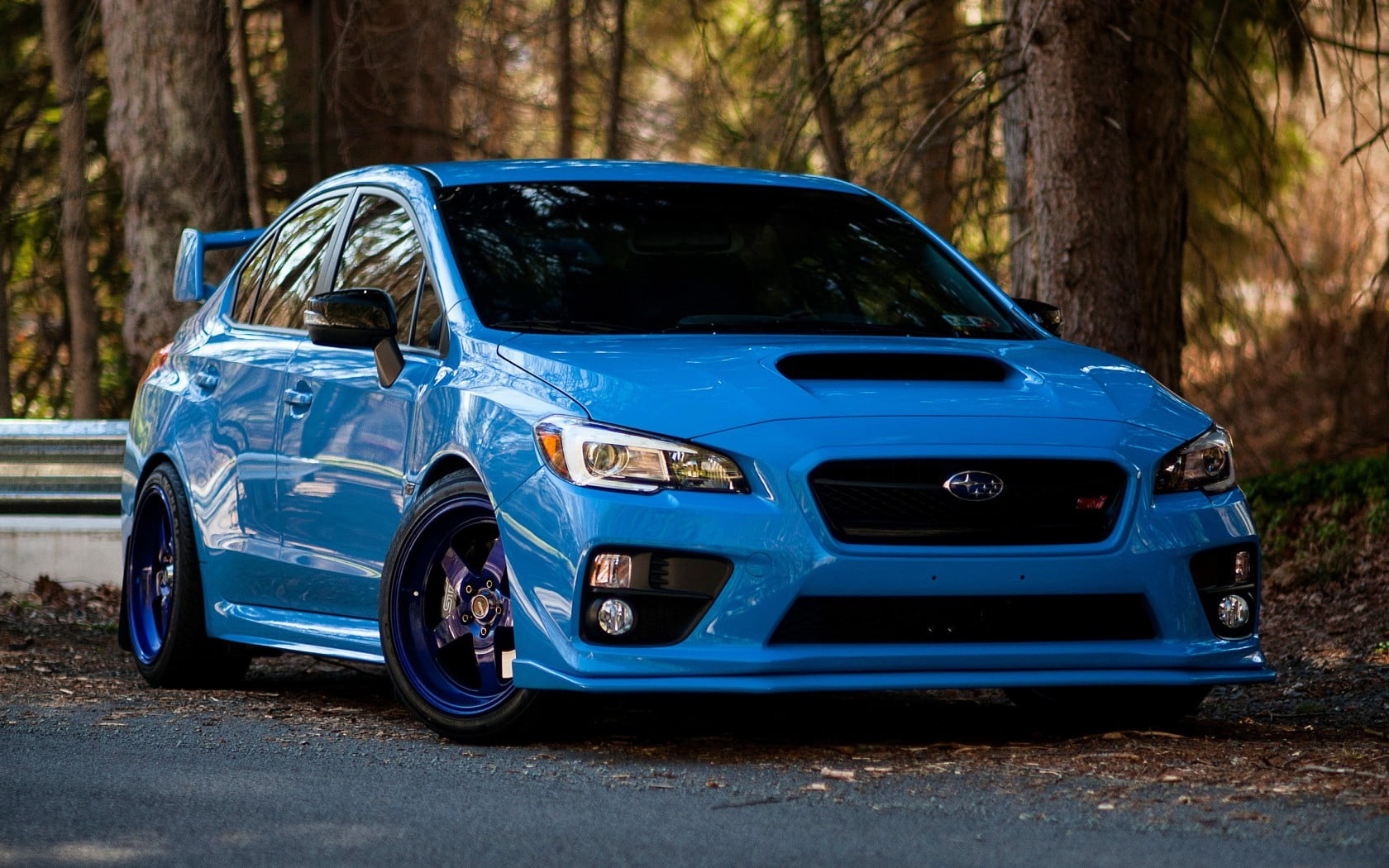 nature, plant, new, blue, shiny, fleet of Vehicles, trunk, environment, tree, wrx, tree trunk, road, forest, subaru, day, land Vehicle, sti, car, outdoors, HD Wallpaper
