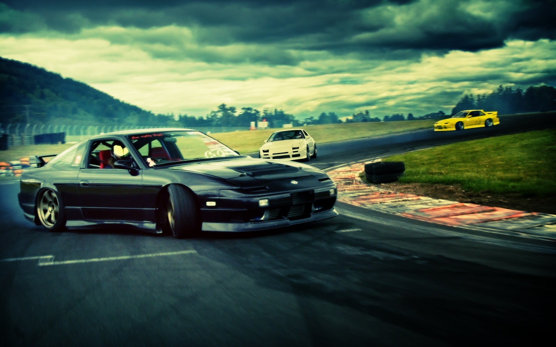 car, transportation, retro Styled, travel, motion, day, Nissan 240Sx, sky, speed, motor Vehicle, old-fashioned, no People, motor racing track, nature, outdoors, HD Wallpaper