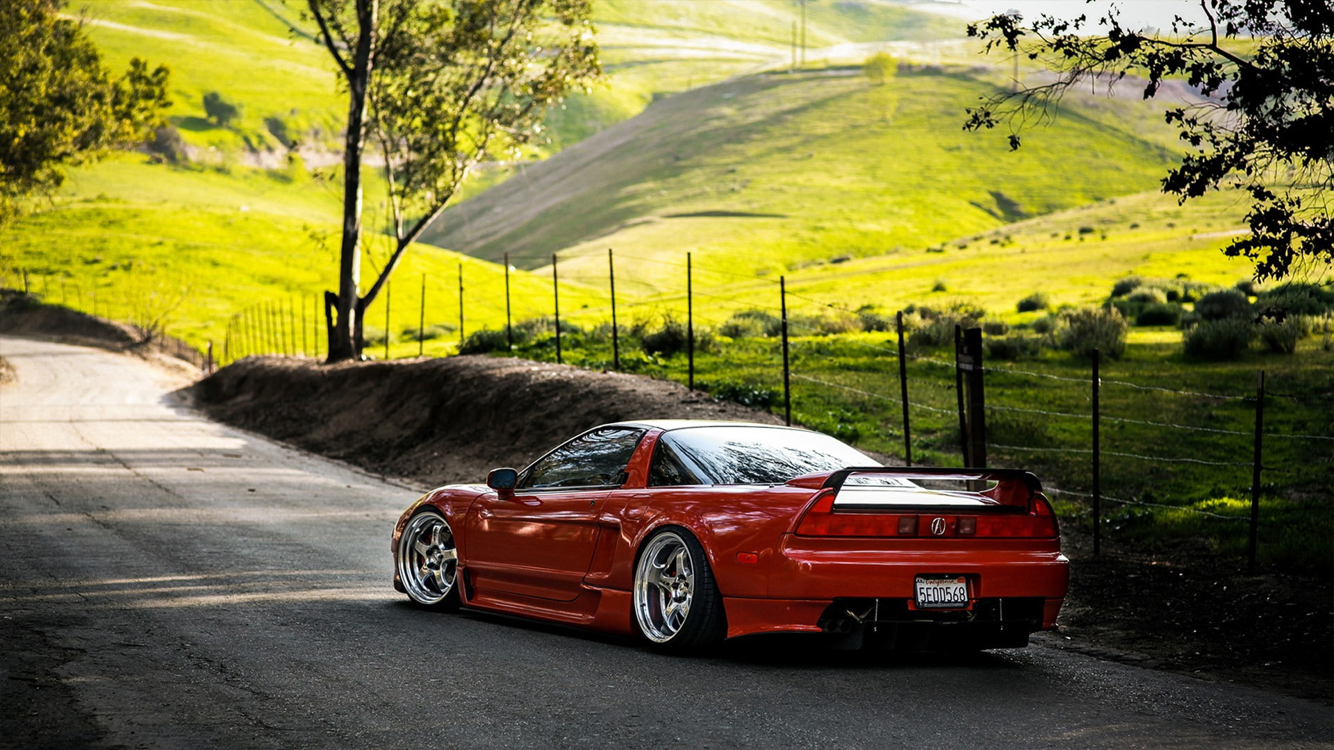 honda, slammed, nsx, road, red, acura, coupe, 1080P, cars, hd, HD Wallpaper
