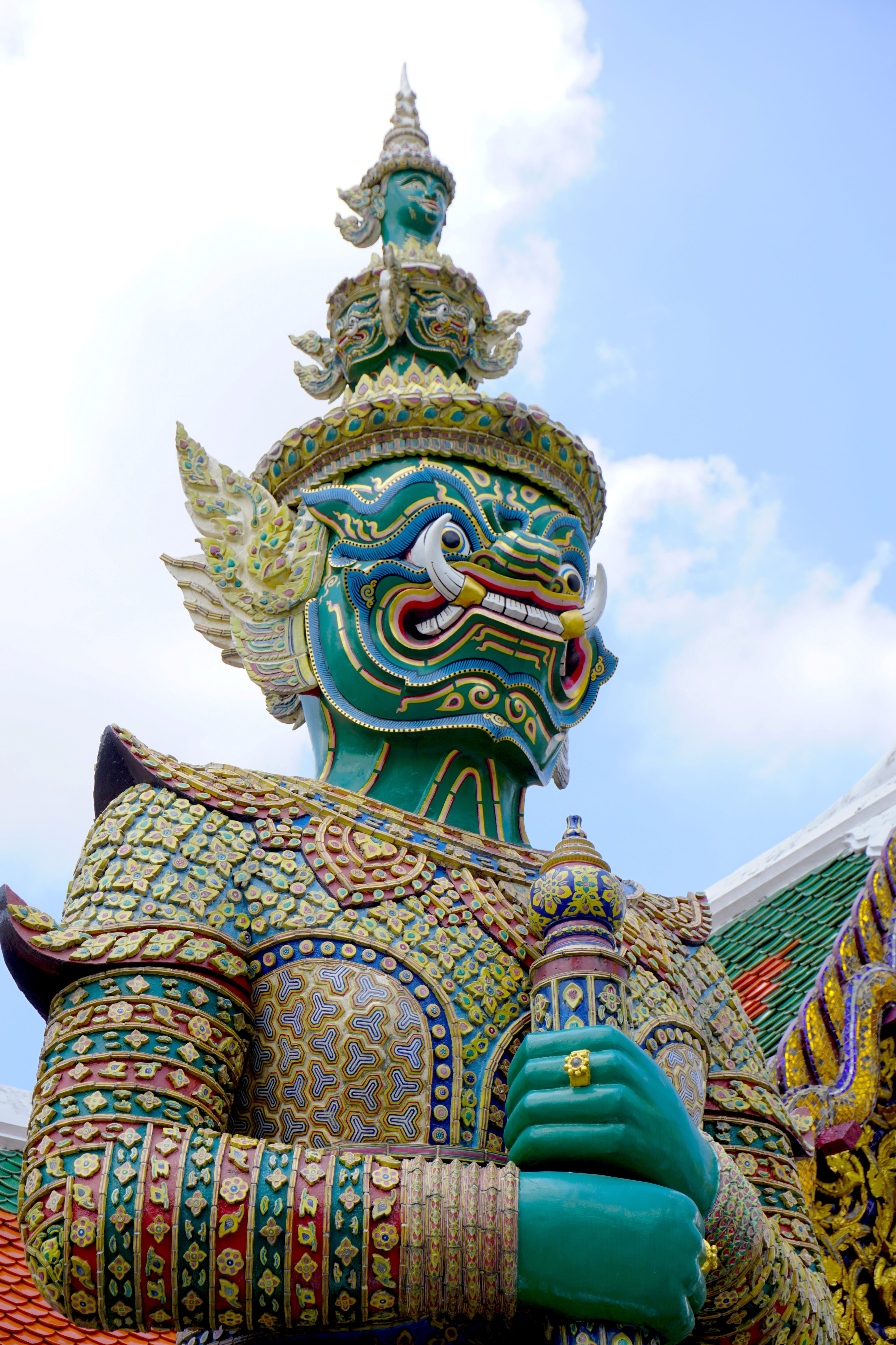 demon, bangkok, 5K, architecture, representation, spirituality, creativity, religion, guardian, built structure, grand palace, ornate, low angle view, Phone HD Wallpaper