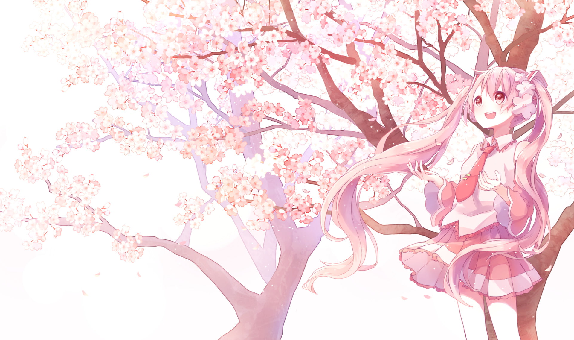 1080P, Vocaloid, Anime, Sakura Miku, HD Wallpaper