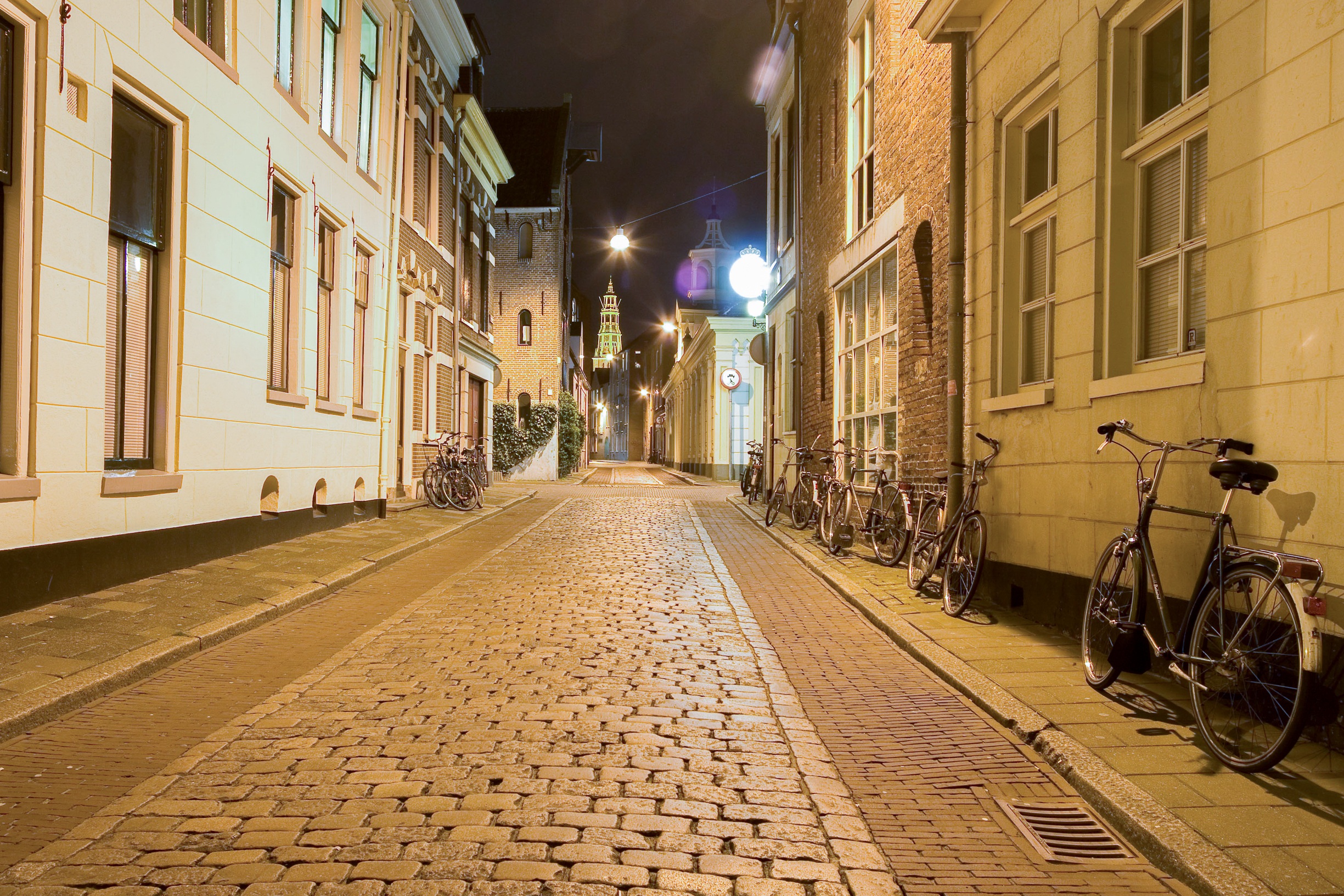 europe, facade, road, transportation, empty, narrow, lighting, light, lane, lights, city street, architecture, buildings, street lighting, no people, alley, HD Wallpaper
