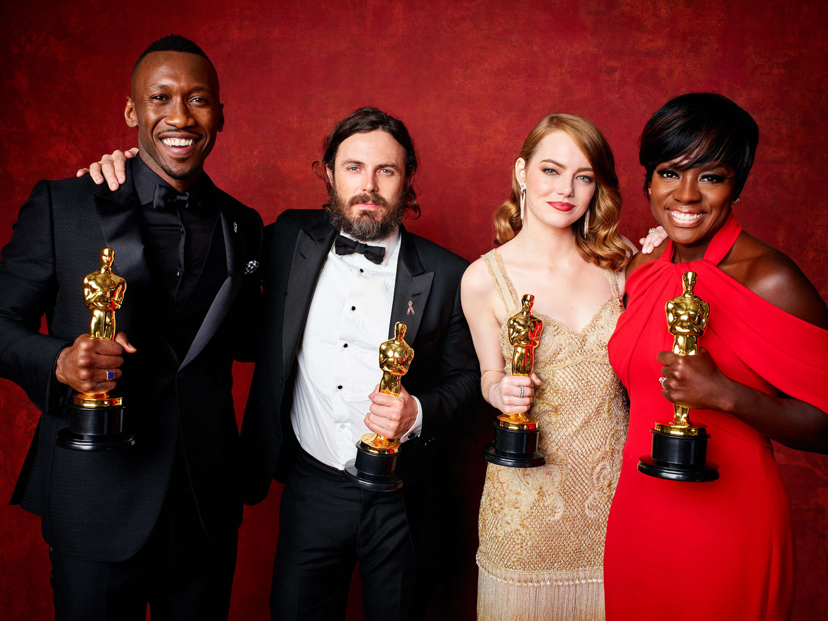 Emma Stone, 2K, Casey Affleck, 89th Academy Awards, Oscar Winners 2017, Mahershala Ali, Viola Davis, HD Wallpaper
