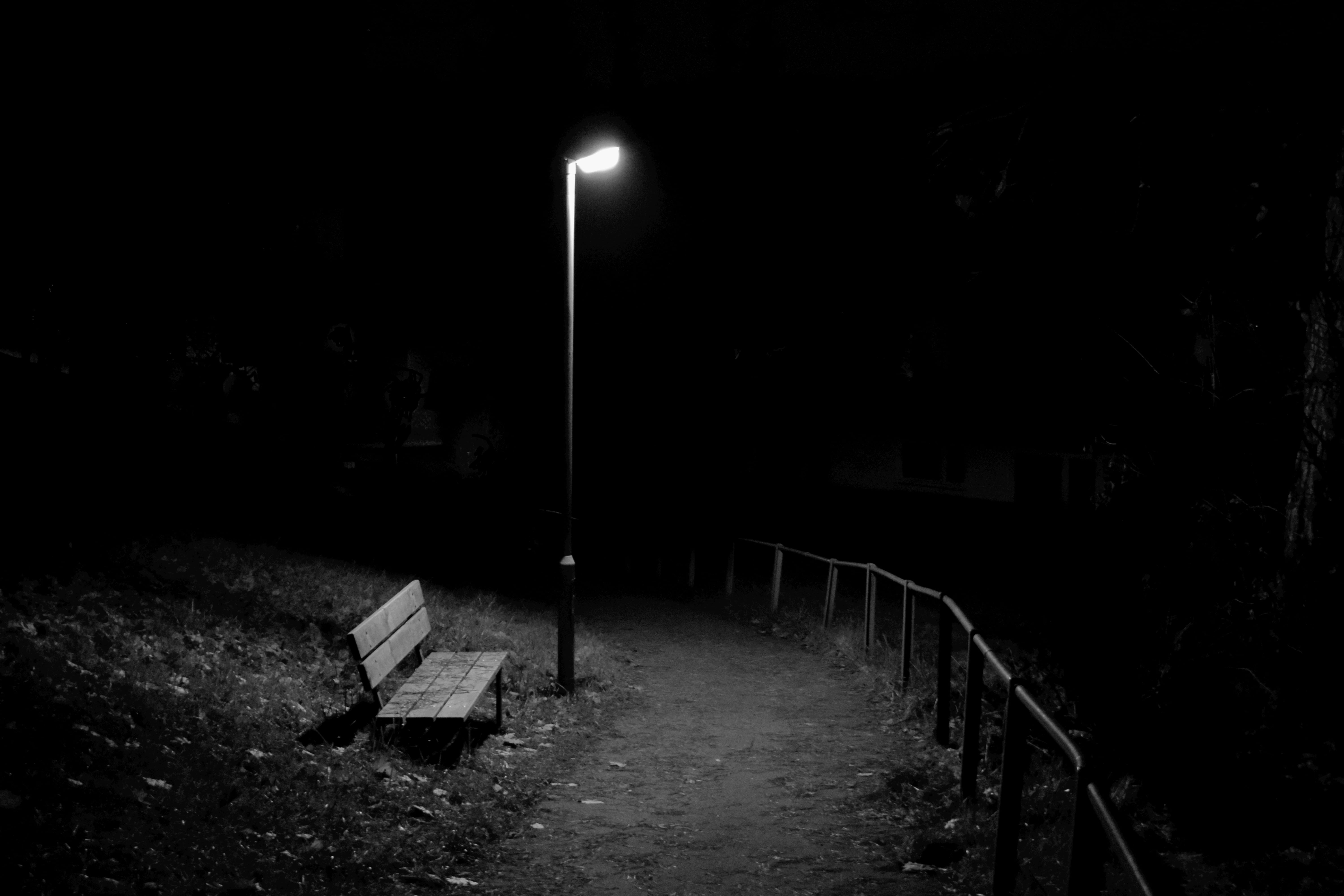 seat, germany, illuminated, no people, electric lamp, 5K, park - man made space, footpath, outdoors, nature, bench, lighting equipment, baden-württemberg, HD Wallpaper
