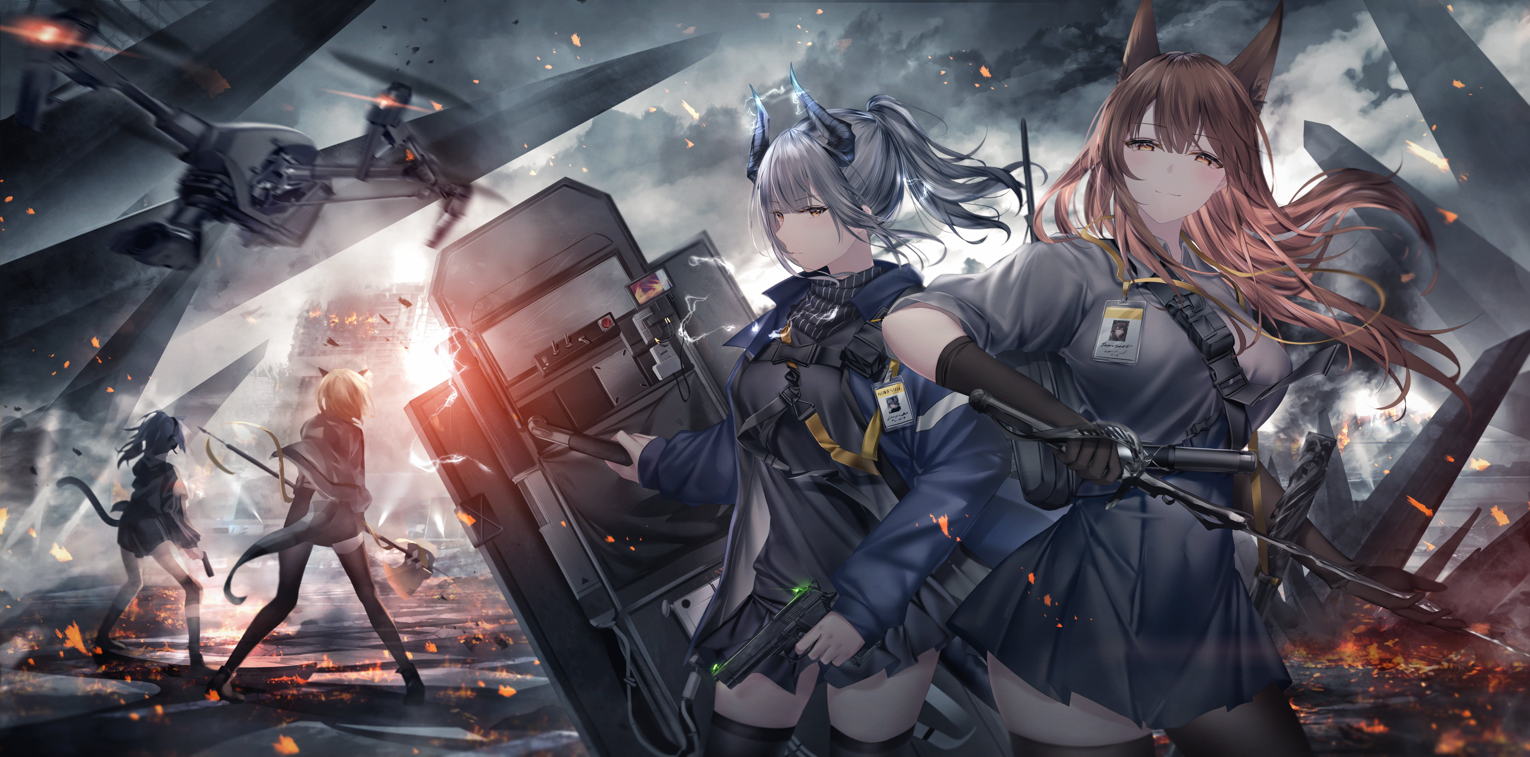 anime girls, anime, Liskarm(Arknights), Arknights, junpaku karen, 5K, Franka(Arknights), HD Wallpaper