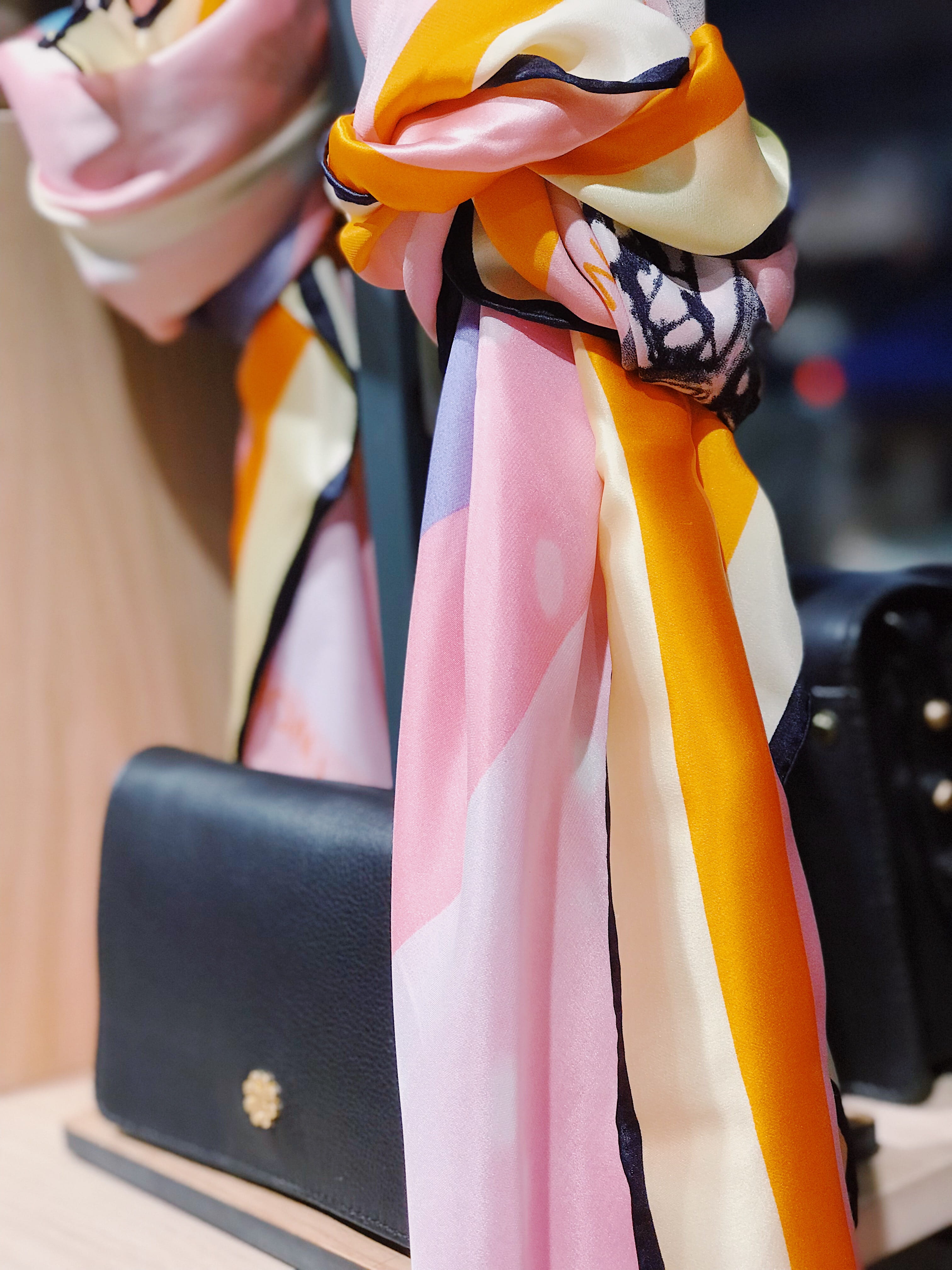 style, orange, day, clothing, bag, mannequin, representation, fashionable, store, no people, textile, silk, close-up, indoors, design, 4K, color, multi colored, Phone HD Wallpaper