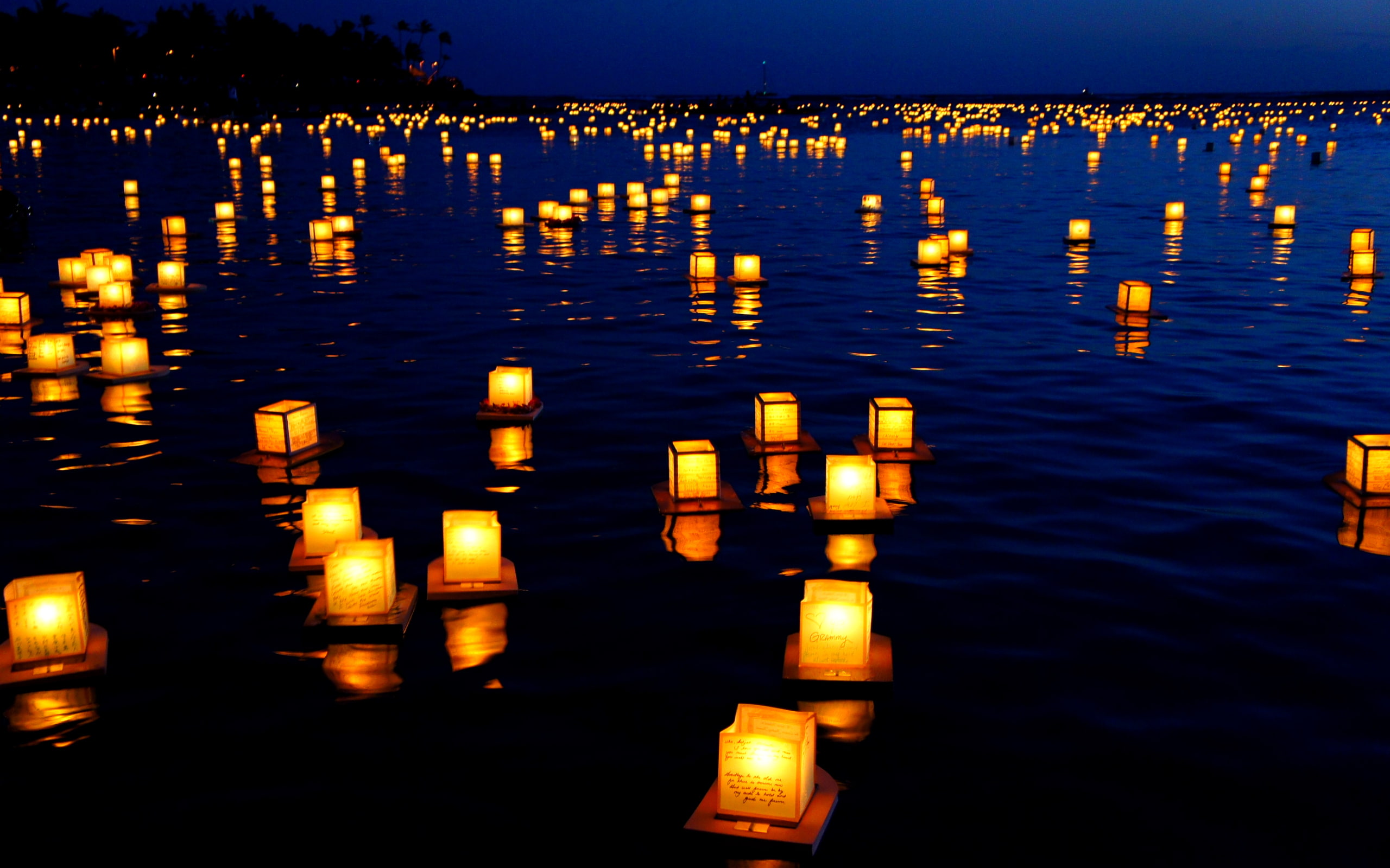 candle, lantern, hd, photography, water, 2K, paper, HD Wallpaper
