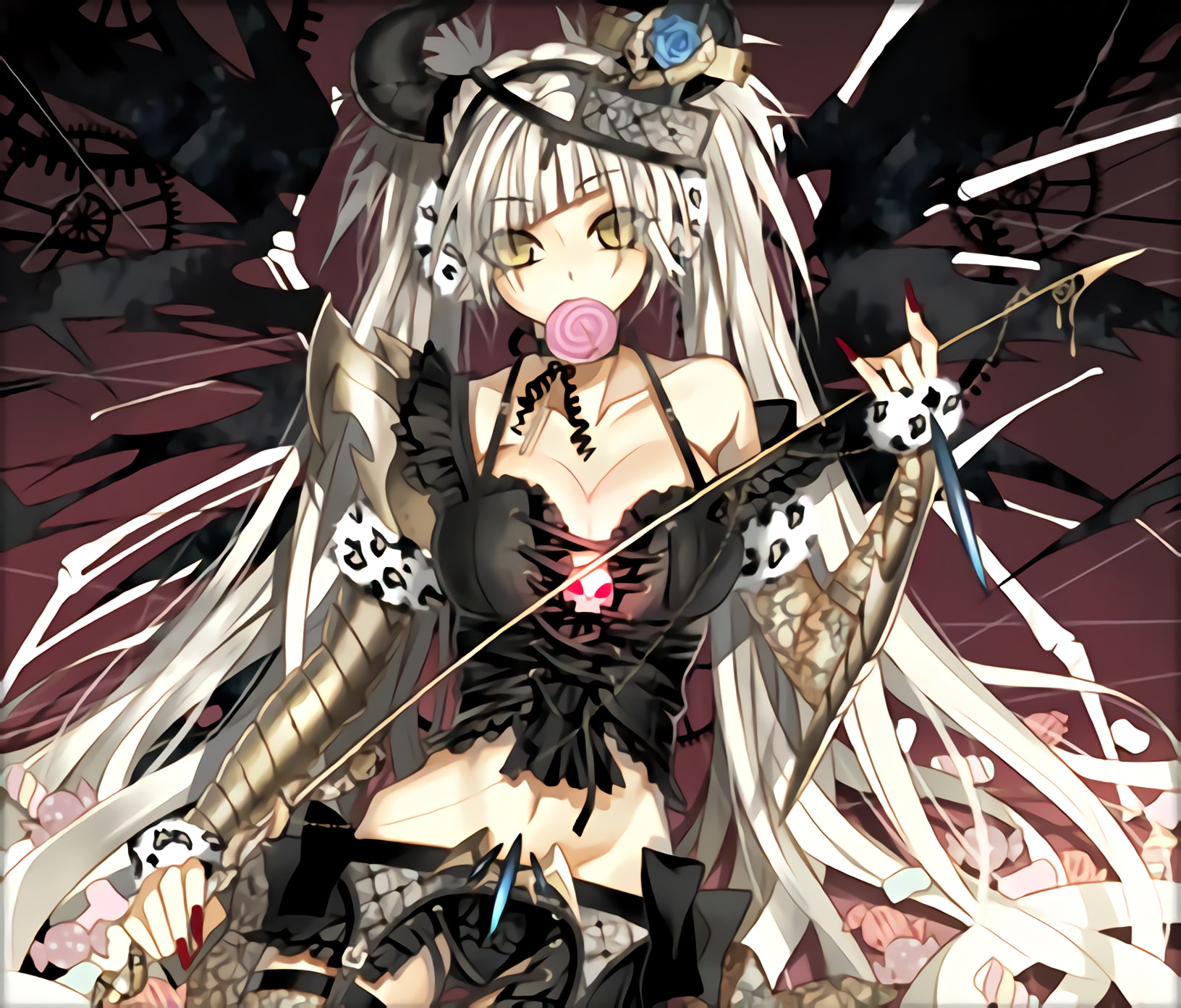 anime girls, Gothic, anime, original characters, 720P, horns, HD Wallpaper
