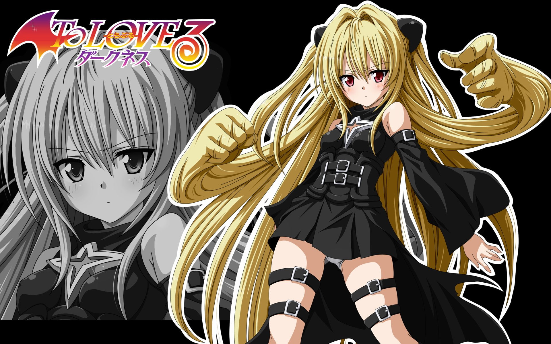 Dress, 1080P, Golden Darkness, Gothic, Blush, Black Dress, Blonde, Girl, Anime, To Love-Ru, HD Wallpaper