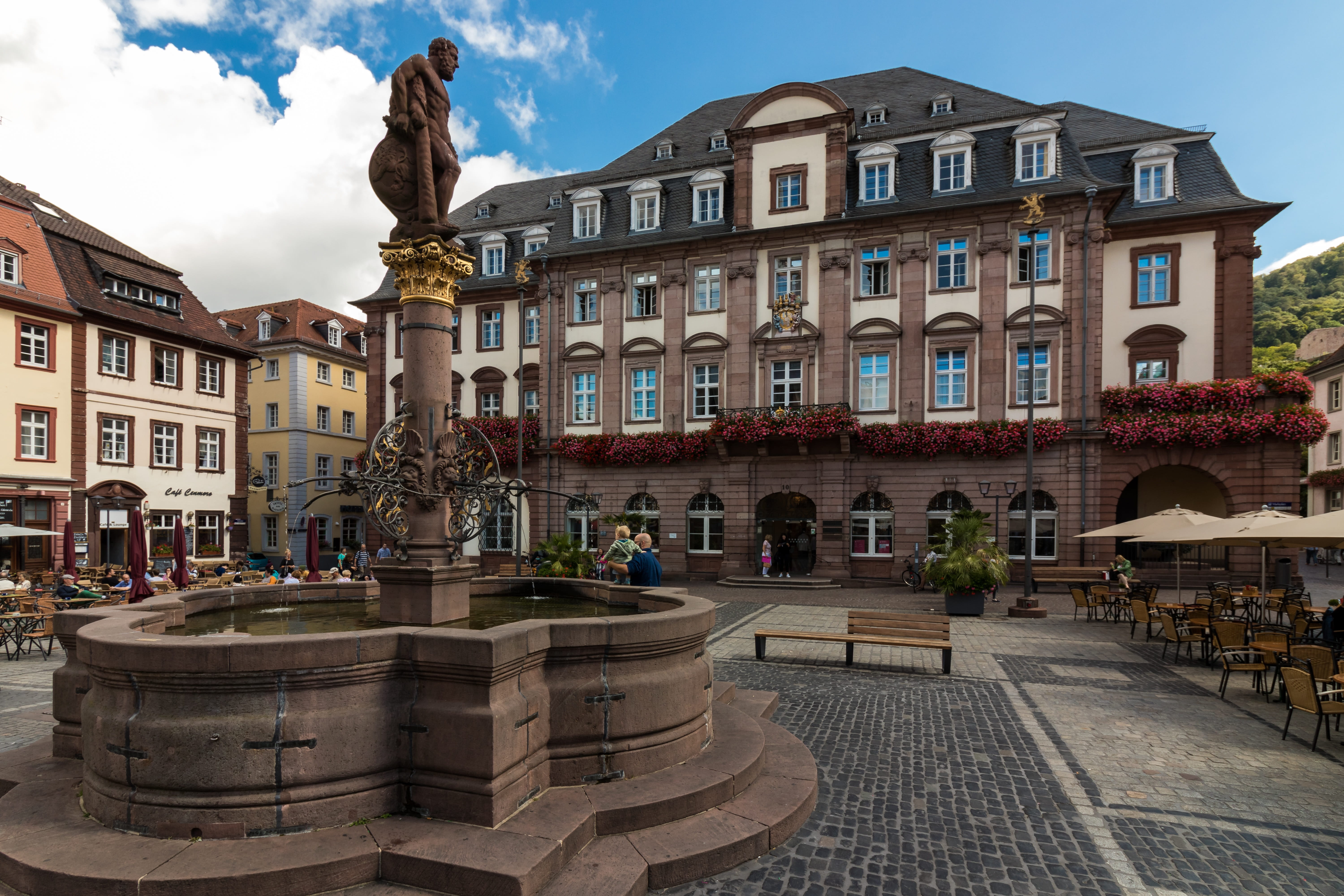 old town, day, residential district, representation, the upper square, heidelberg, 5K, travel destinations, nature, town hall, art and craft, building, HD Wallpaper