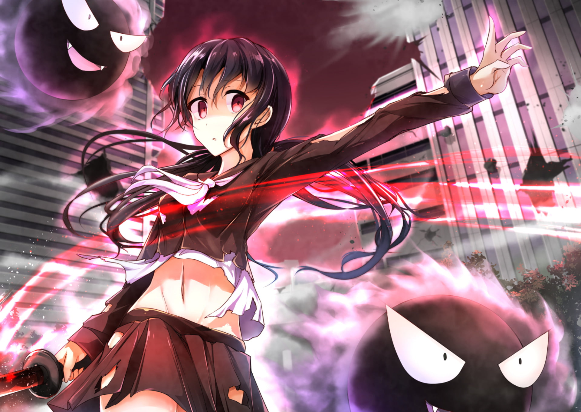 Crossover, 1080P, Anime, The iDOLM@STER, Pokémon, Gastly (Pokémon), Sayoko Takayama, HD Wallpaper