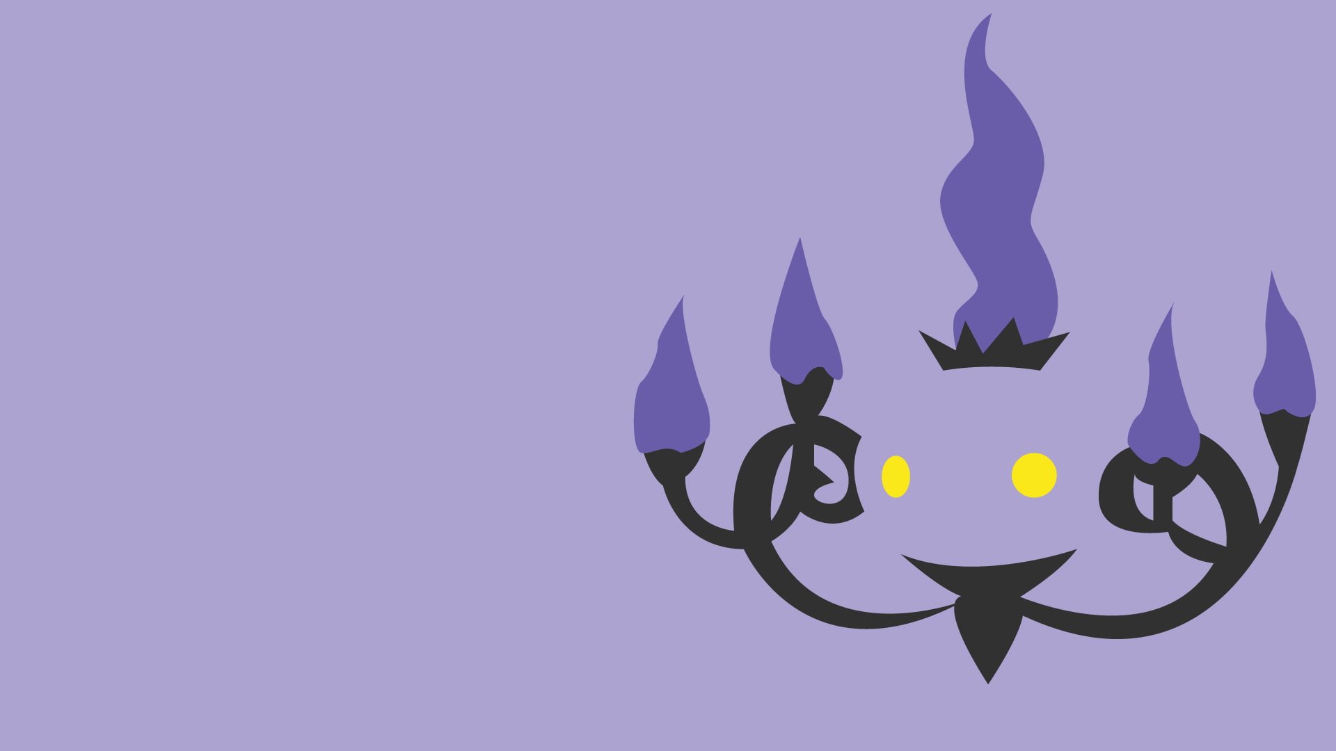 chandelure, purple, purple background, background, minimalism, 1080P, HD Wallpaper