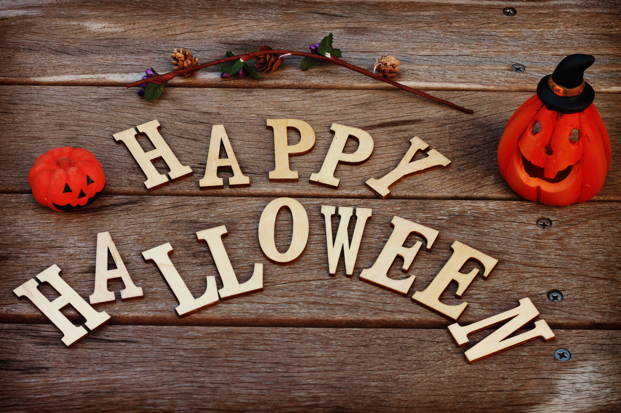 directly above, o, backgrounds, photo, western script, season, copy Space, decors, autumn, jack, text, indoors, close-up, food, communication, 1080P, christmas ornament, HD Wallpaper