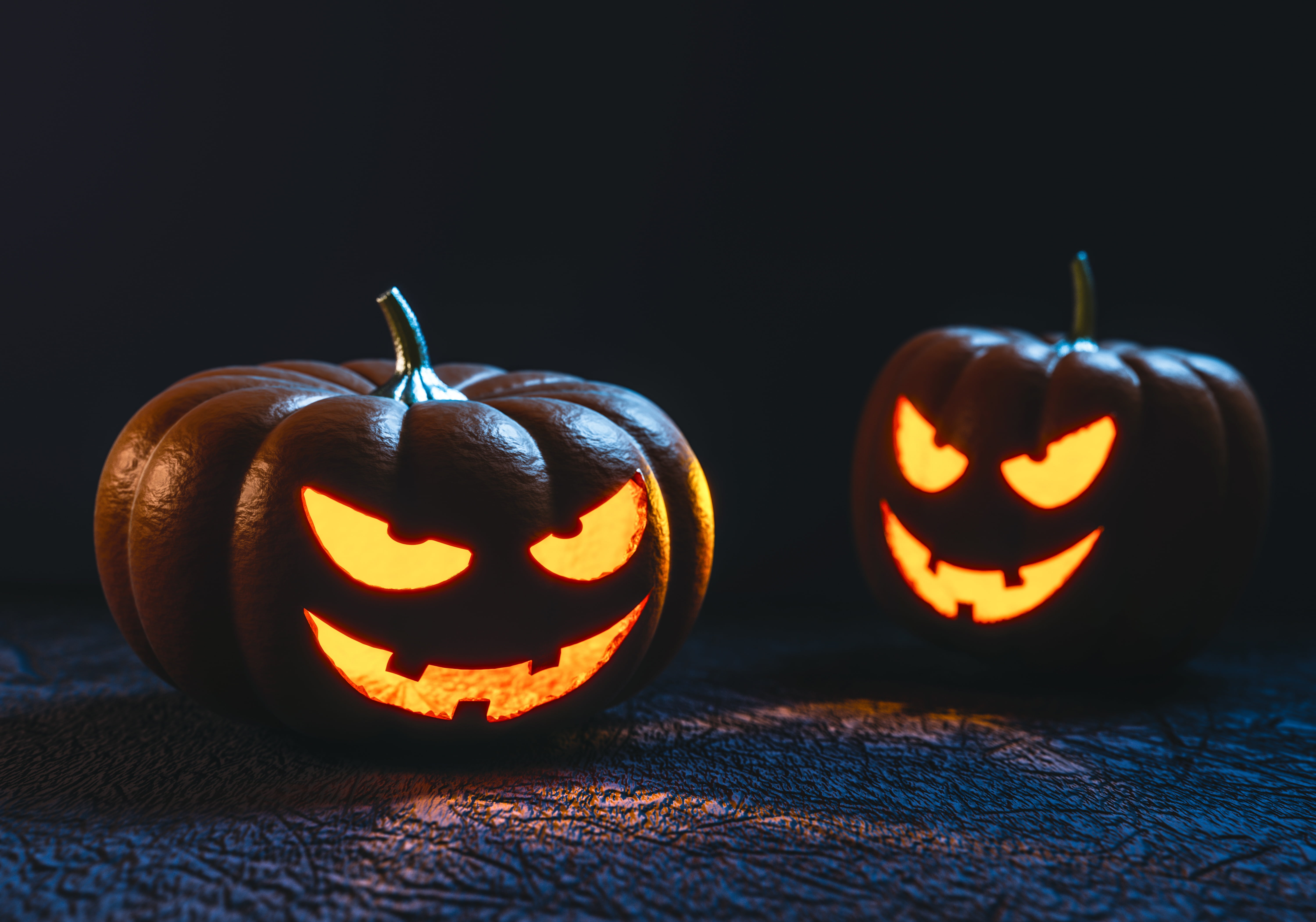 kürbisschnitzerei, no people, halloween, custom, orange color, anthropomorphic face, cult, illuminated, carving - craft product, darkness, celebration, HD Wallpaper