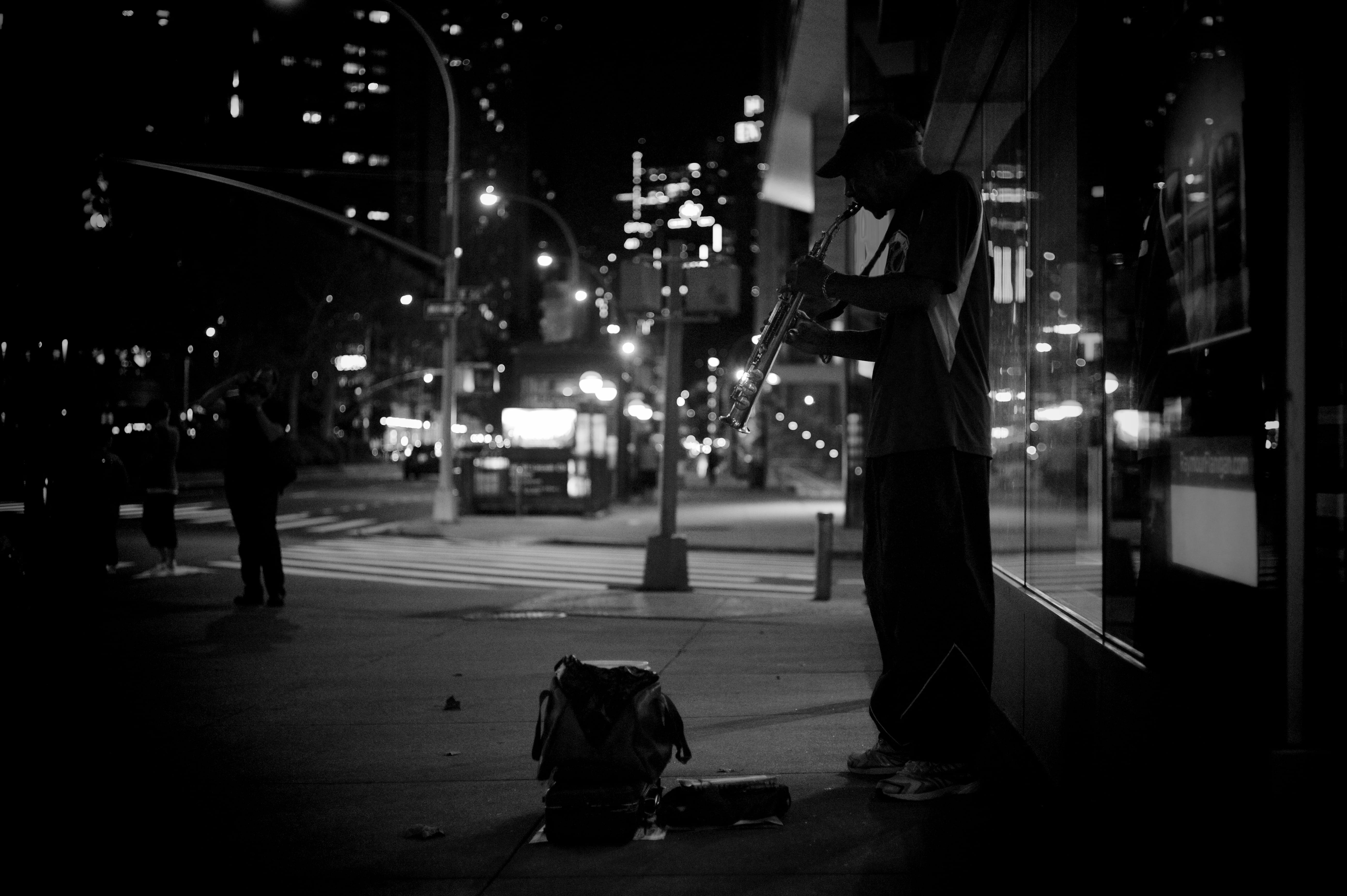 mode of transportation, road, car, wind, illuminated, night, domestic, beside, urban Scene, playing, instrument, people, busker, photography, one animal, HD Wallpaper