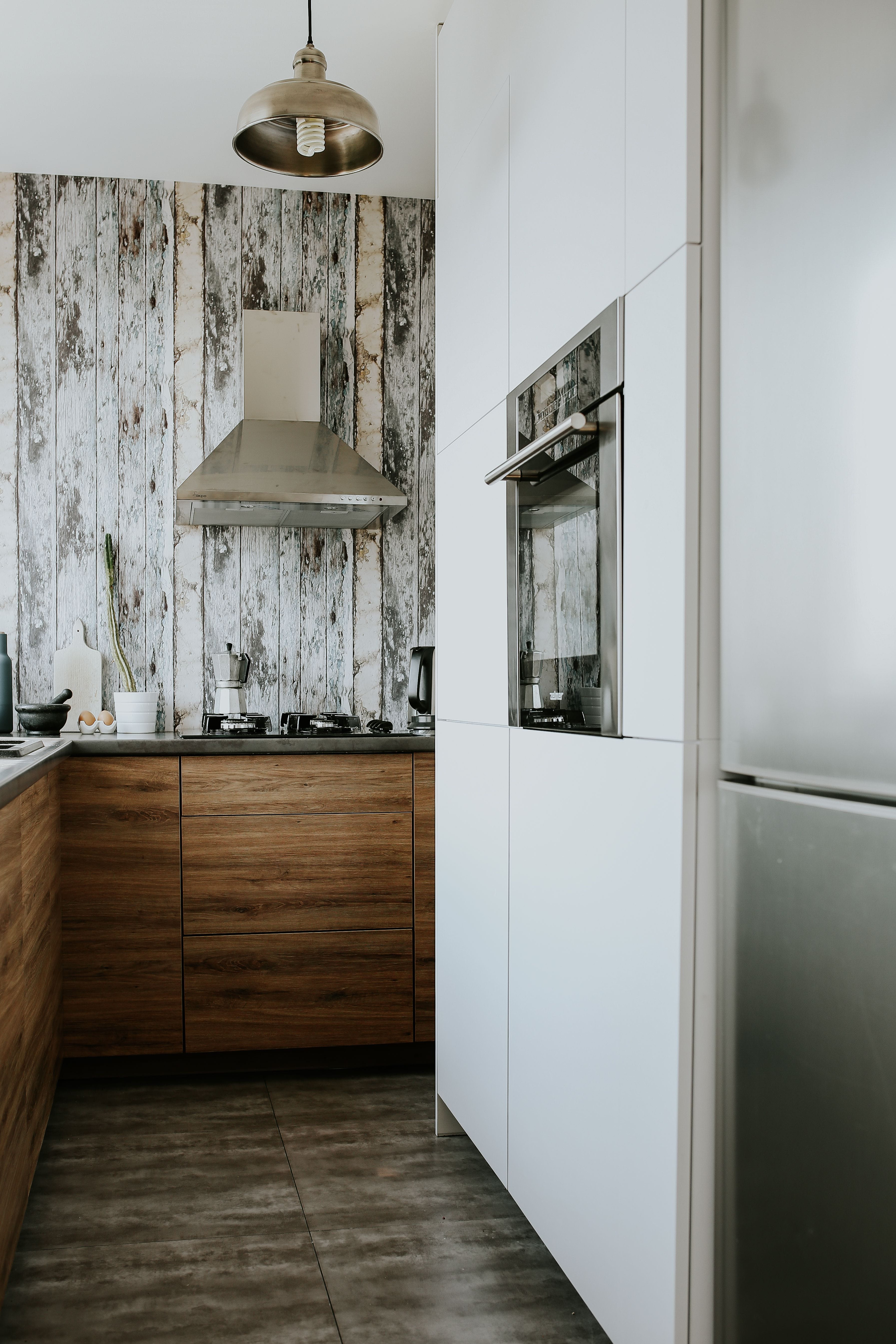 Modern, cabinet, kitchen, wood, apartment, tiled floor, home showcase interior, furniture, sink, architecture And Buildings, elegance, lighting equipment, Phone HD Wallpaper