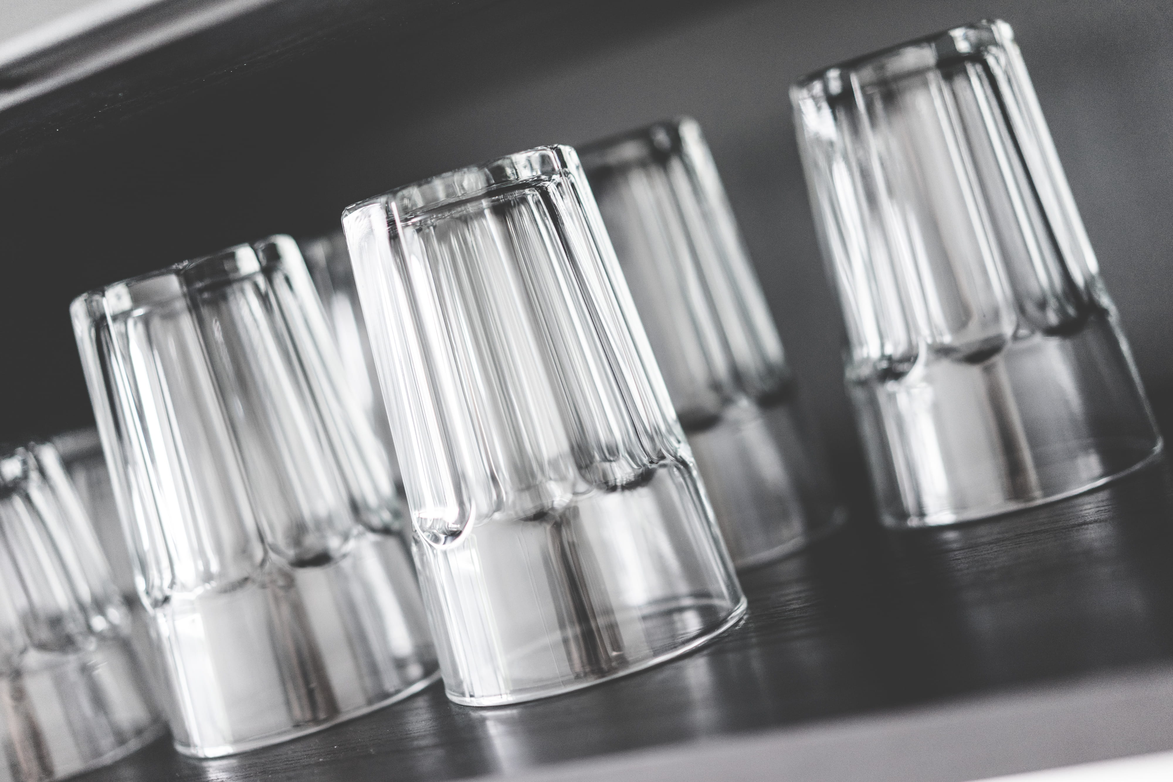 glass - Material, drinking Glass, Shelf, drinking, still life, glass, technology, household equipment, healthcare and medicine, no People, Glasses, science, HD Wallpaper