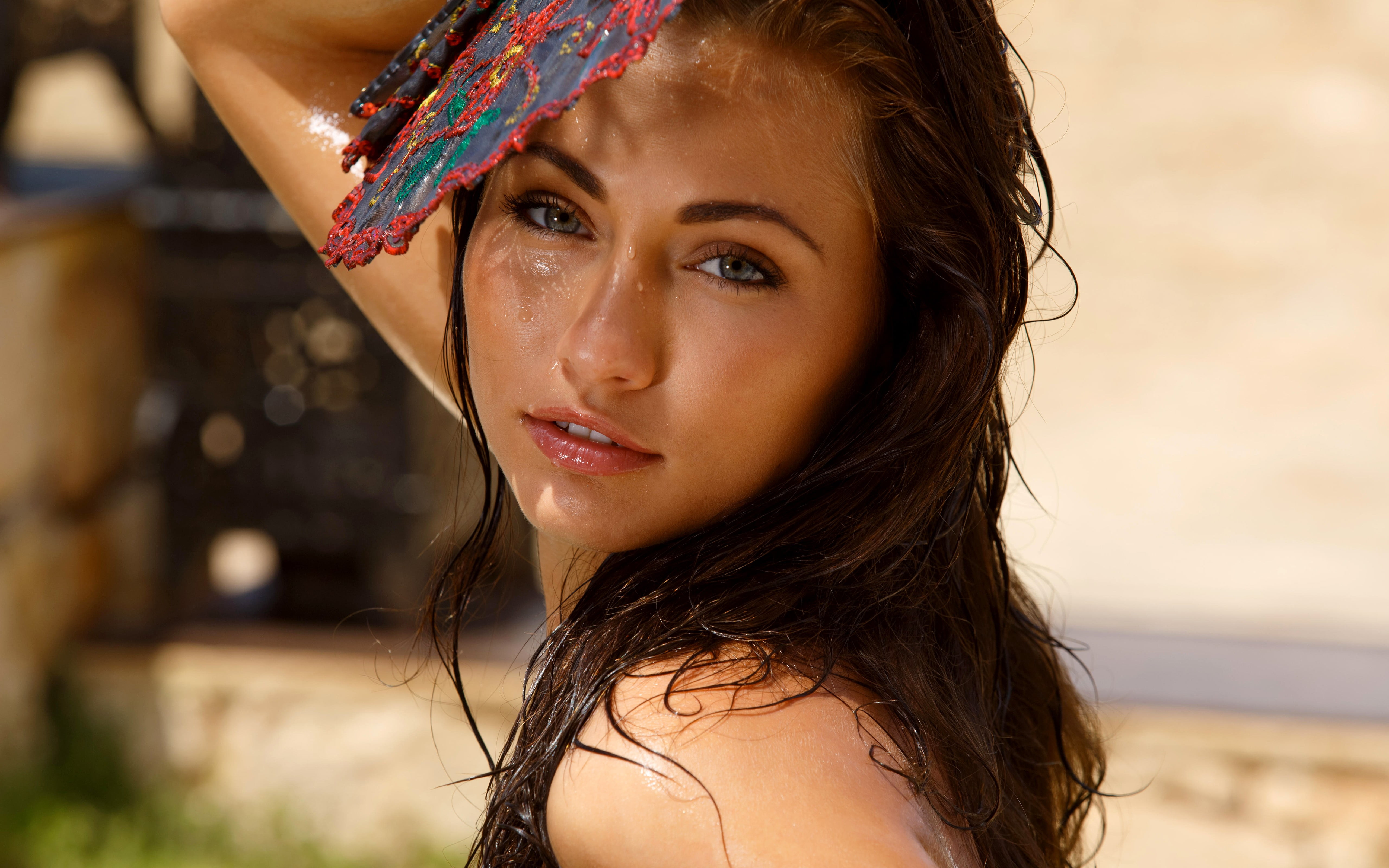 wet hair, long hair, hairstyle, body part, women, open mouth, sensual gaze, headshot, one person, gray eyes, hair, close-up, young adult, beautiful woman, HD Wallpaper