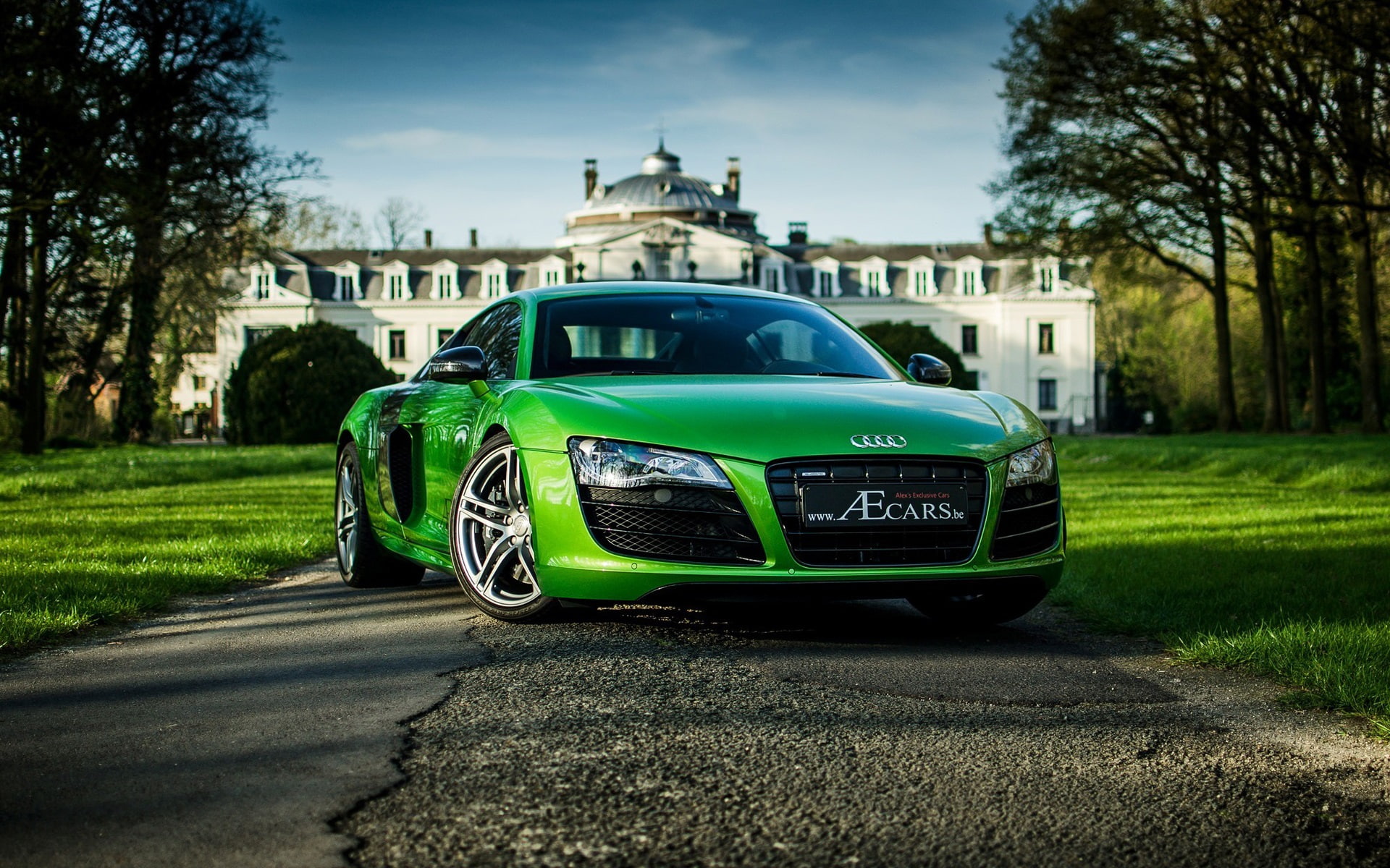 Supercar, Green, Audi, r, View, 1080P, Front, HD Wallpaper