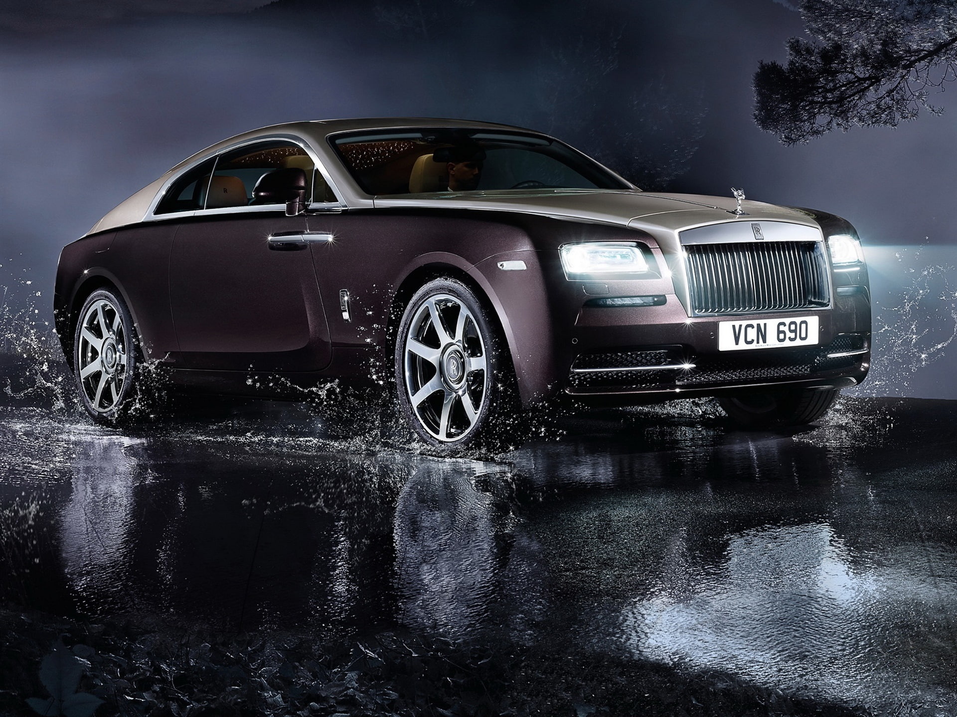 1080P, Lights, Rolls, Car, Water, Royce, Luxury, HD Wallpaper