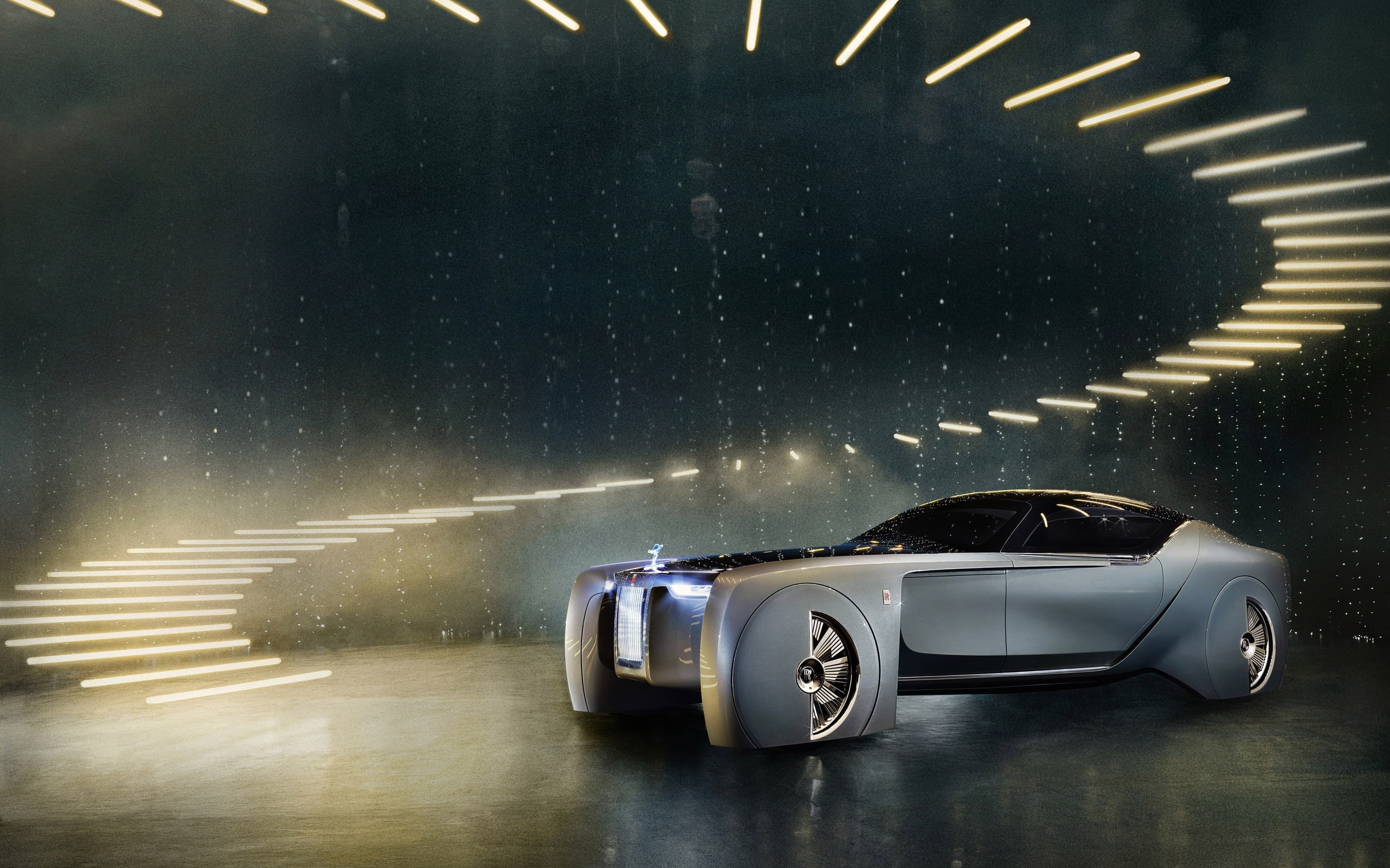 royce, rolls, luxury, concept, silver, car, Rolls-Royce Concept Car, 2K, HD Wallpaper