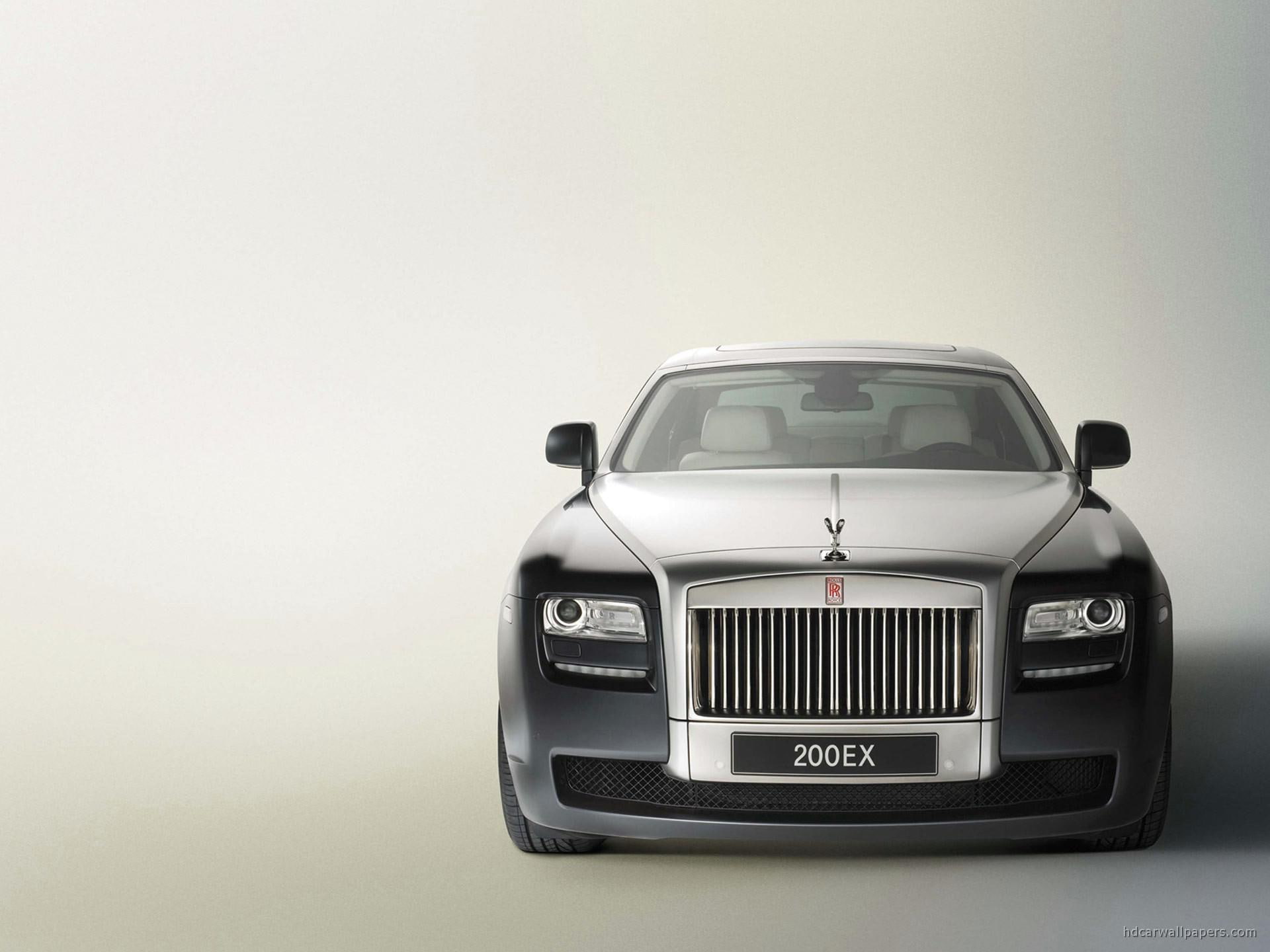 front, royce, sedan, ex, rolls, rolls royce, black, 1080P, cars, 200ex, HD Wallpaper