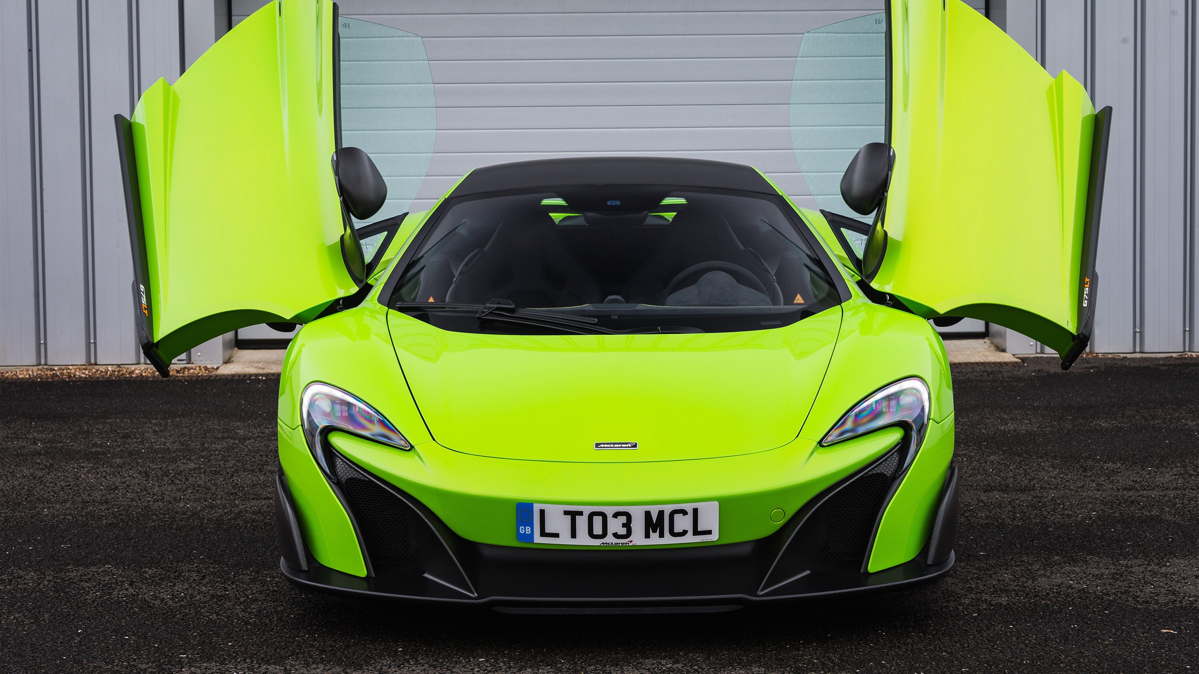 Front, McLaren, 4K, View, Supercar, lt, Green, 675LT, HD Wallpaper