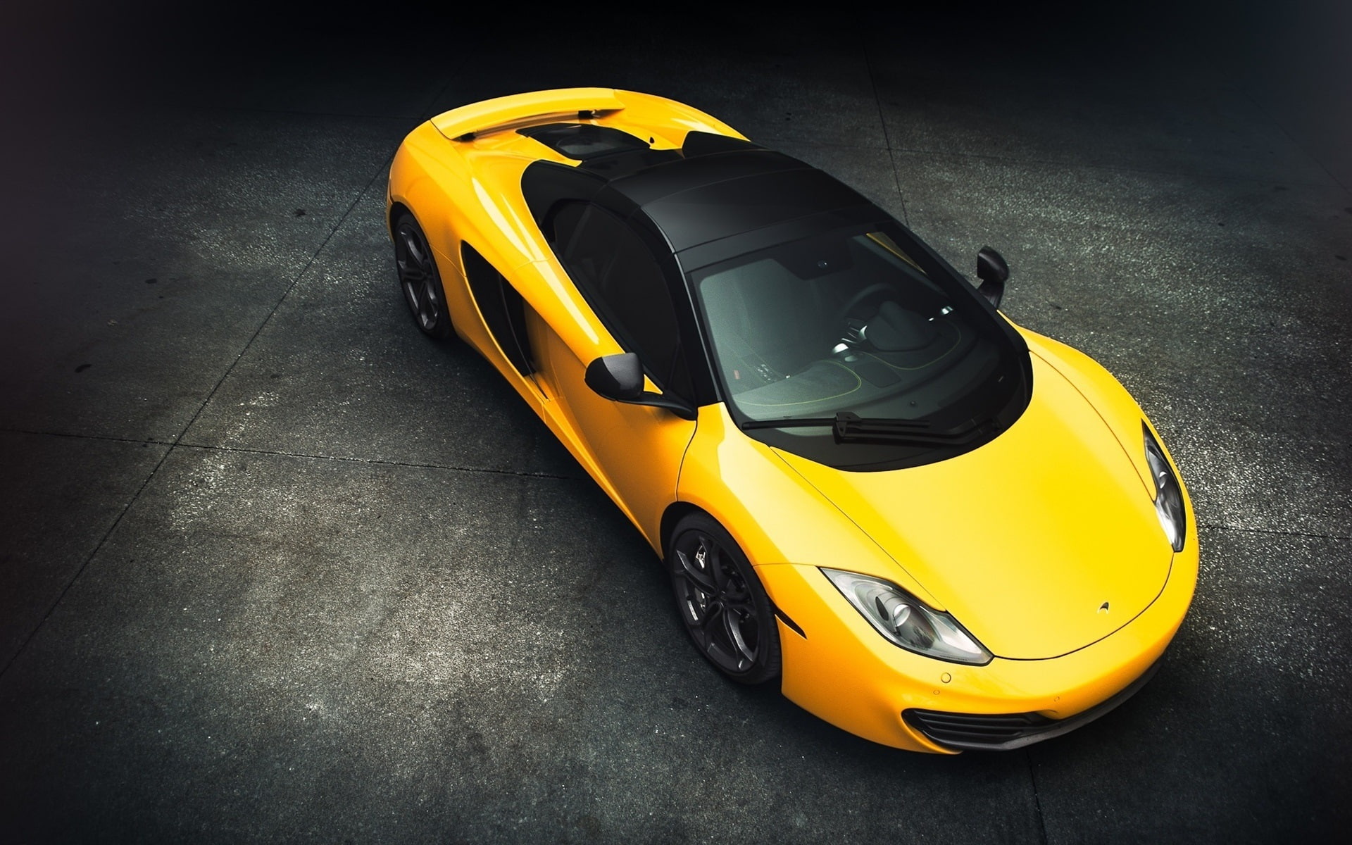 Yellow, c, View, 1080P, Top, McLaren, Supercar, mp, HD Wallpaper