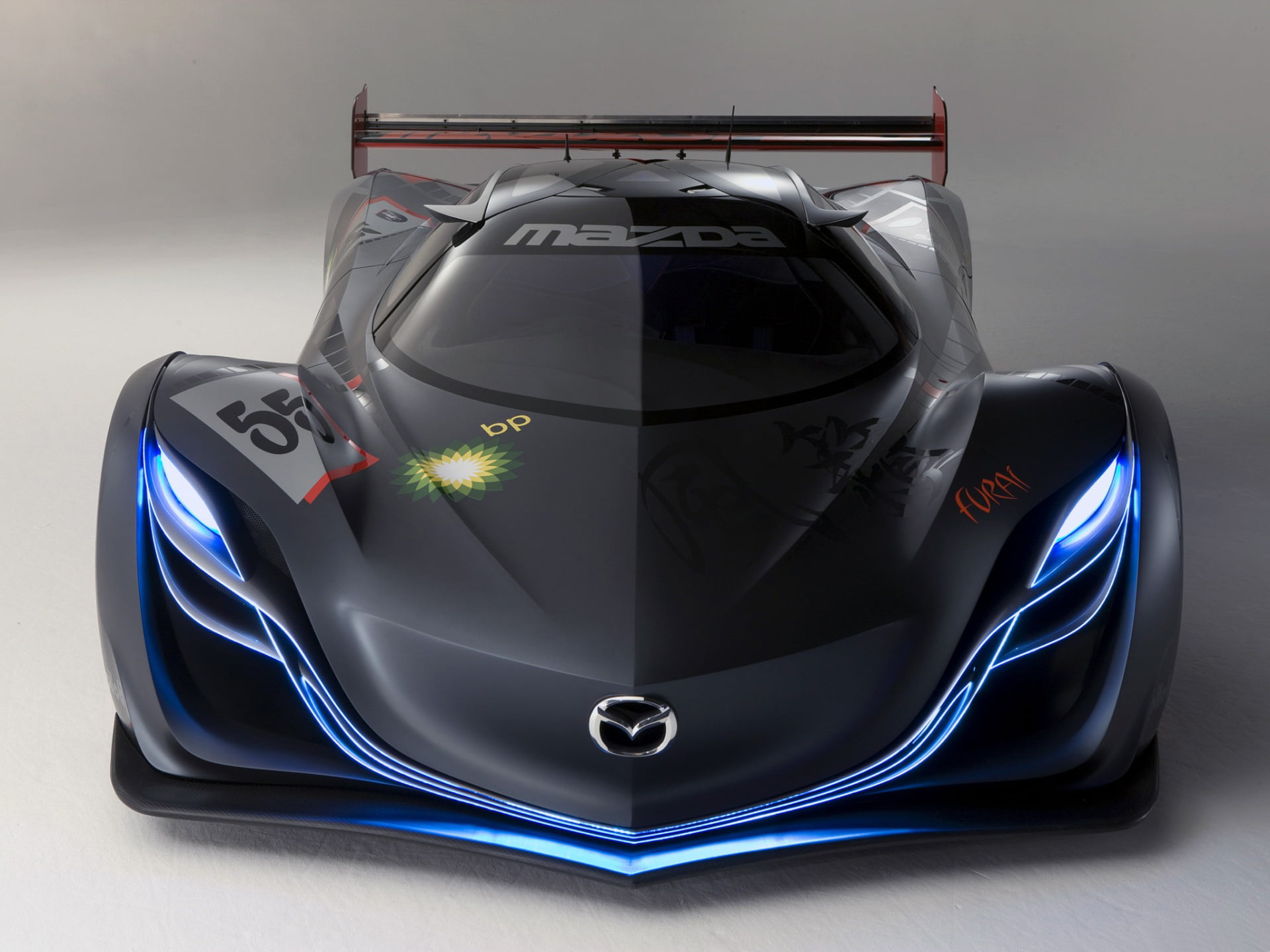 sports Race, metal, design, power, gray background, sports, sphere, protection, motor Vehicle, shiny, glowing, illuminated, furai, futuristic, black, car, HD Wallpaper