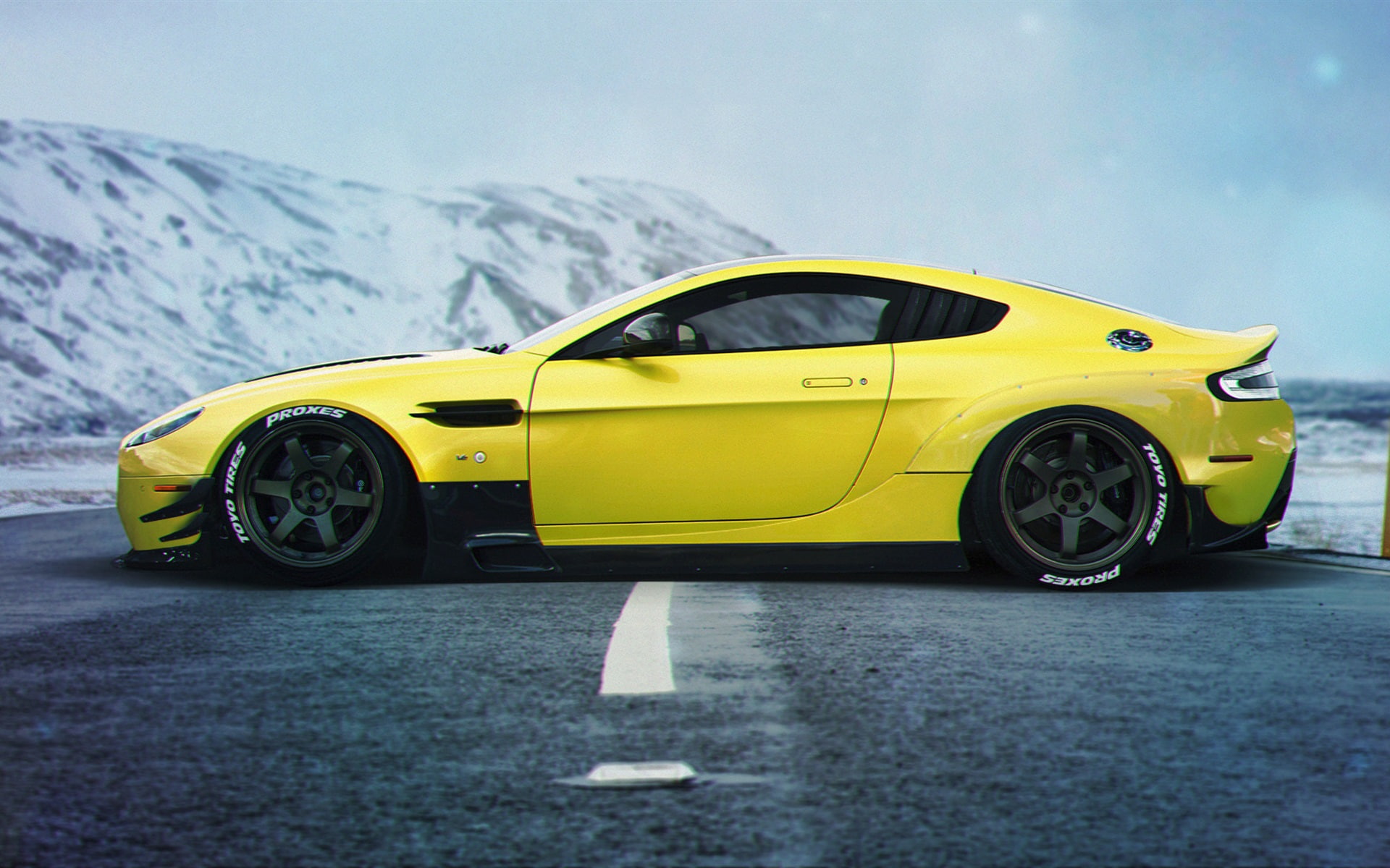 View, Vanquish, 1080P, Aston, Yellow, Martin, Supercar, Side, HD Wallpaper