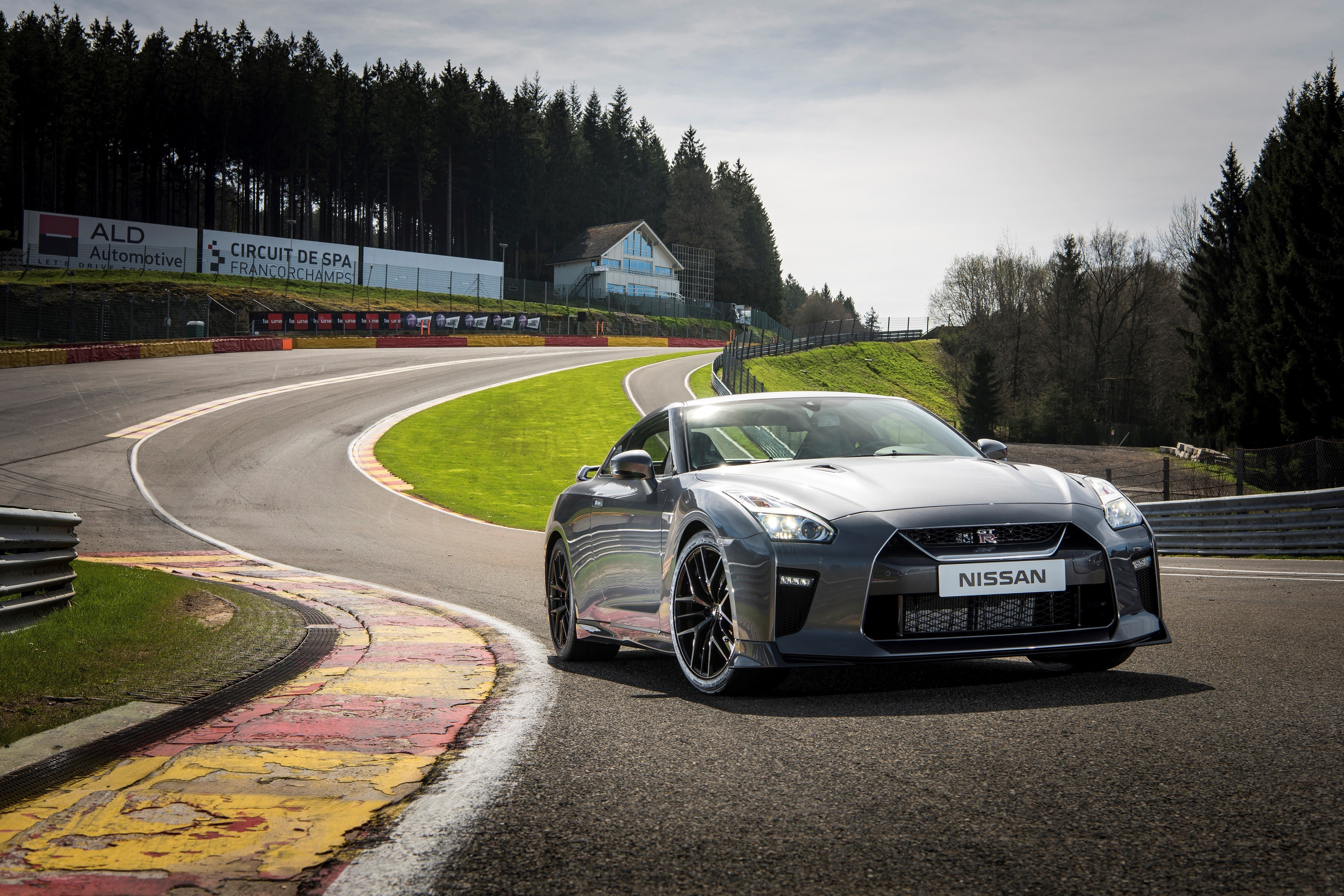 gt, GT-R, track, r, car, 4K, front view, Nissan, gtr, silver, HD Wallpaper