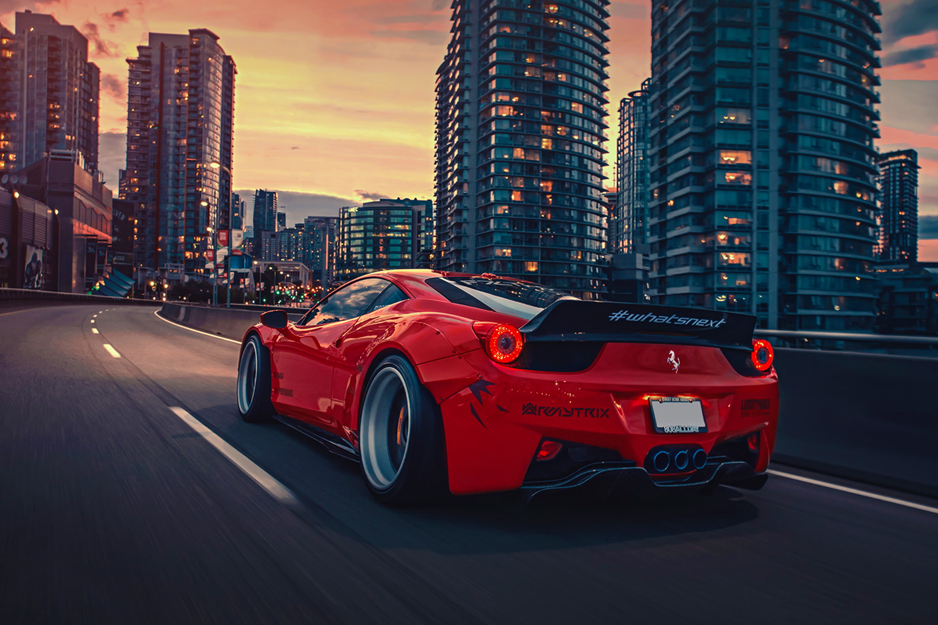 Walk, 1080P, Kit, Italia, Red, Ferrari, Rear, City, Liberty, Body, 458, HD Wallpaper