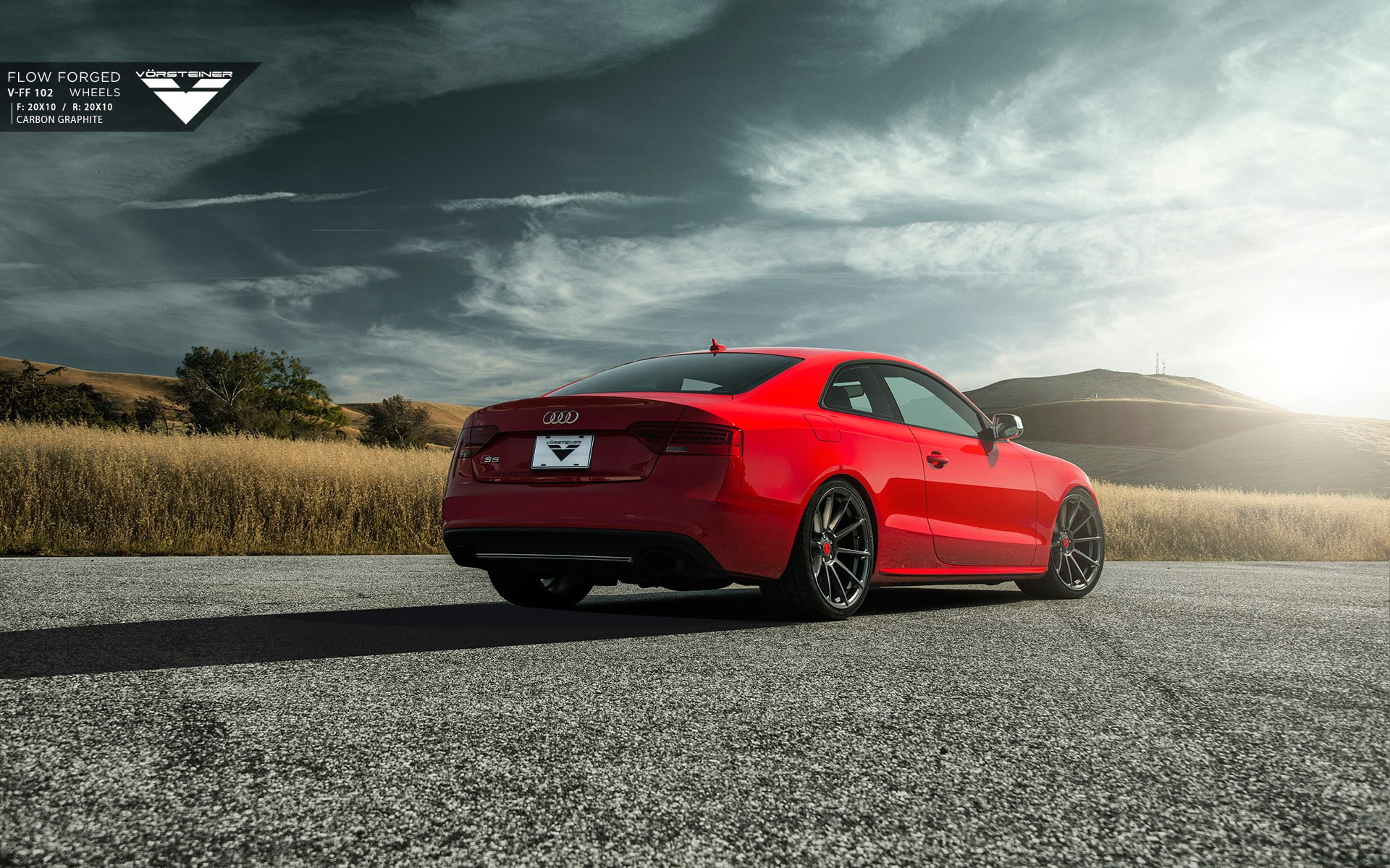 land vehicle, luxury, nature, outdoors, red, travel, day, transportation, Audi S5, motor vehicle, no people, environment, sports car, Vorsteiner, mode of transportation, HD Wallpaper