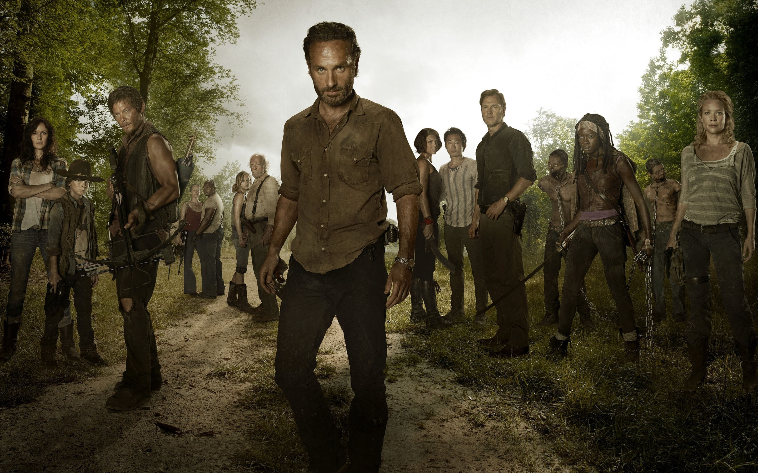 dead, cast, walking, poster, full, action, 2K, the walking dead, HD Wallpaper