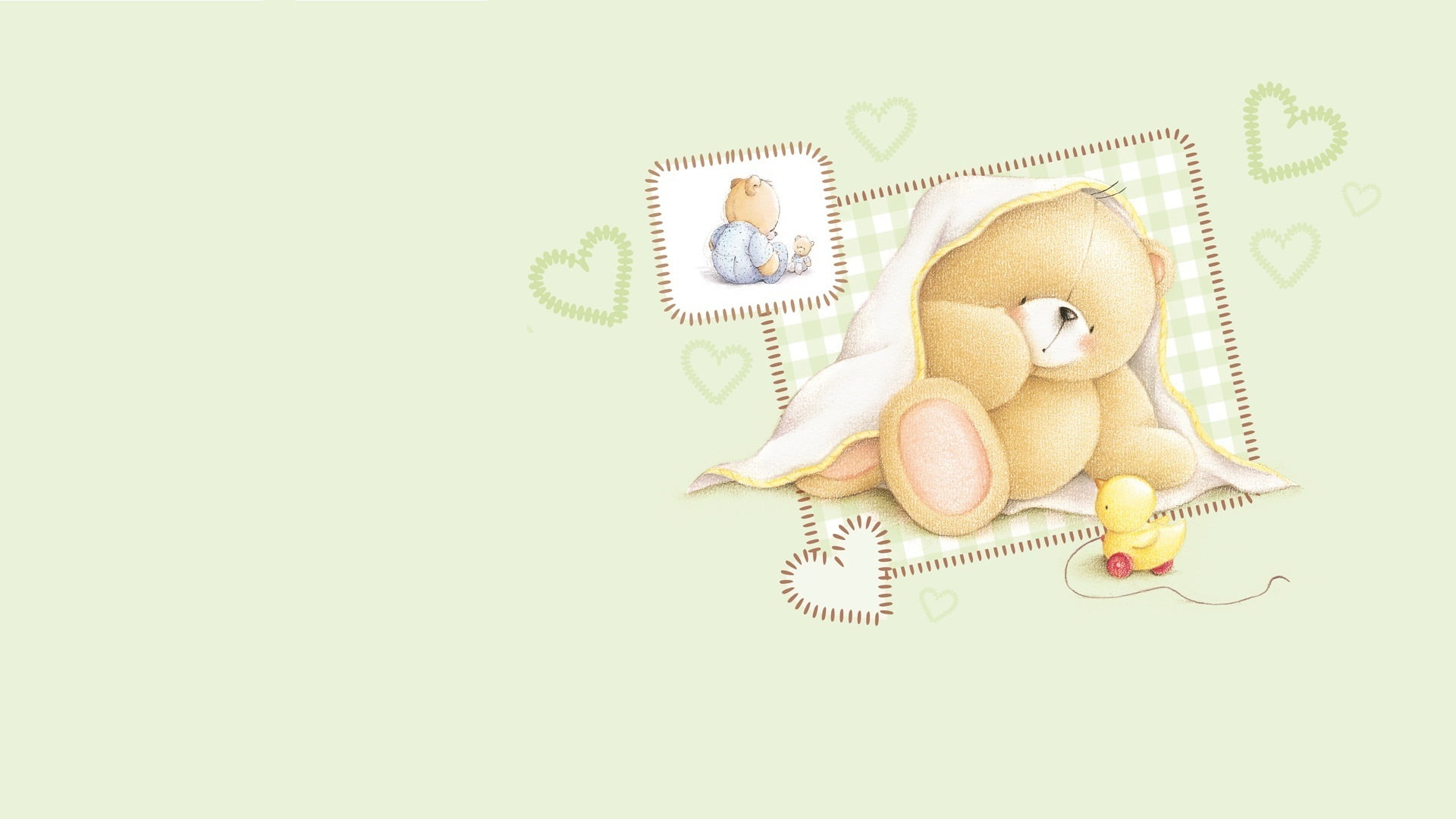representation, green color, copy space, pattern, 1080P, close-up, indoors, cut out, bear, still life, white color, animal wildlife, childrens, stuffed toy, HD Wallpaper