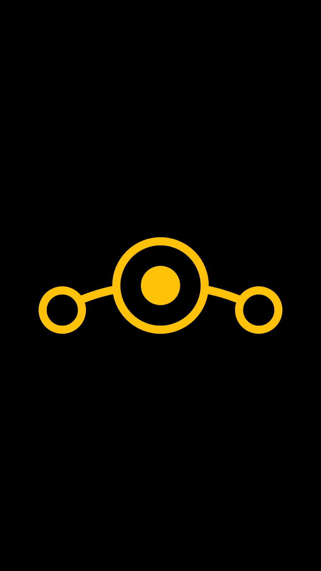 symbols, 1080P, yellow, black, Lineage OS, Android (operating system), logo, digital, minimalism, Phone HD Wallpaper