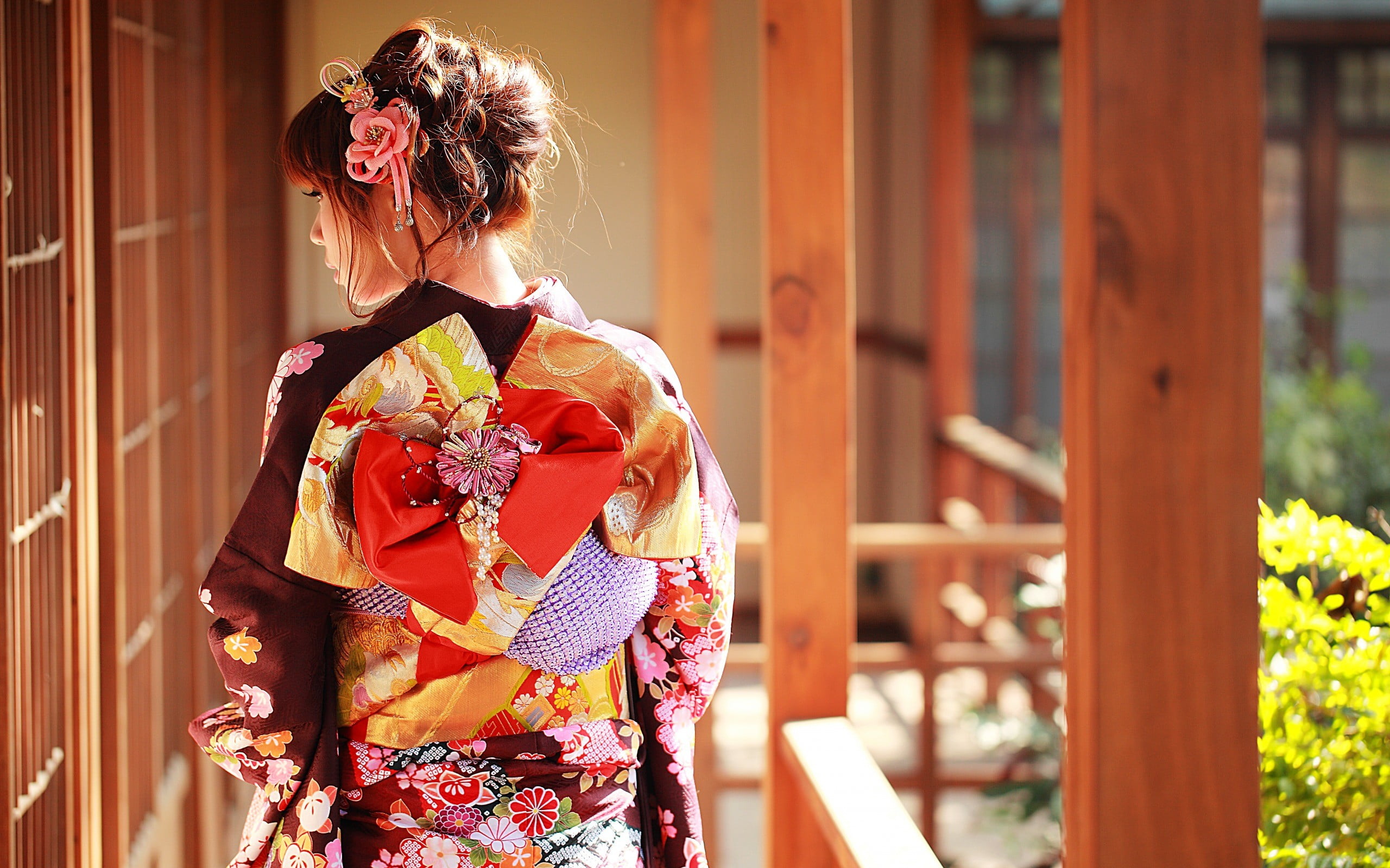 robe, young adult, hairstyle, waist up, celebration, Japanese clothes, women, one person, Japanese women, beautiful woman, focus on foreground, Japanese, HD Wallpaper