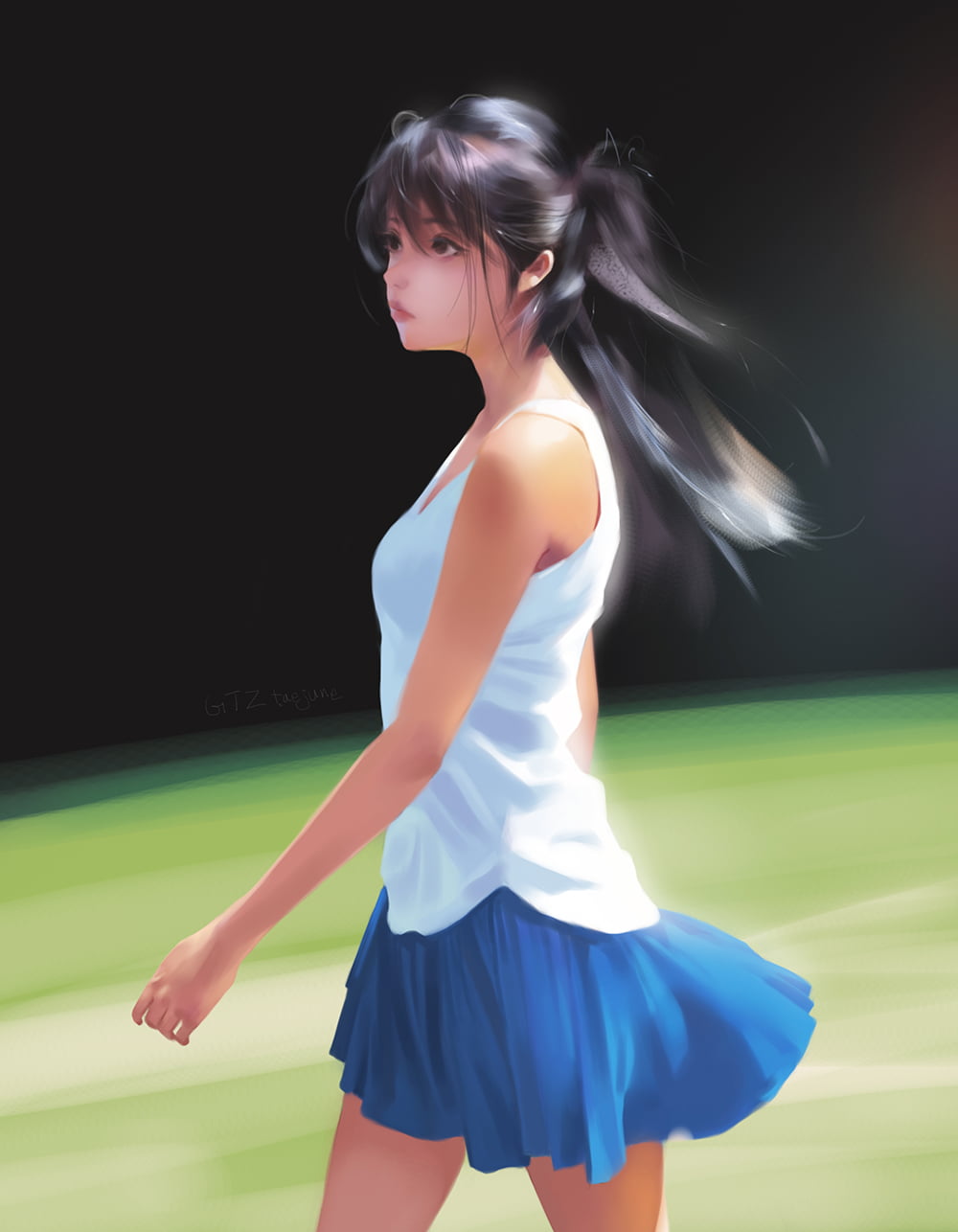 Taejune Kim, vertical, 720P, anime girls, black hair, anime, Phone HD Wallpaper