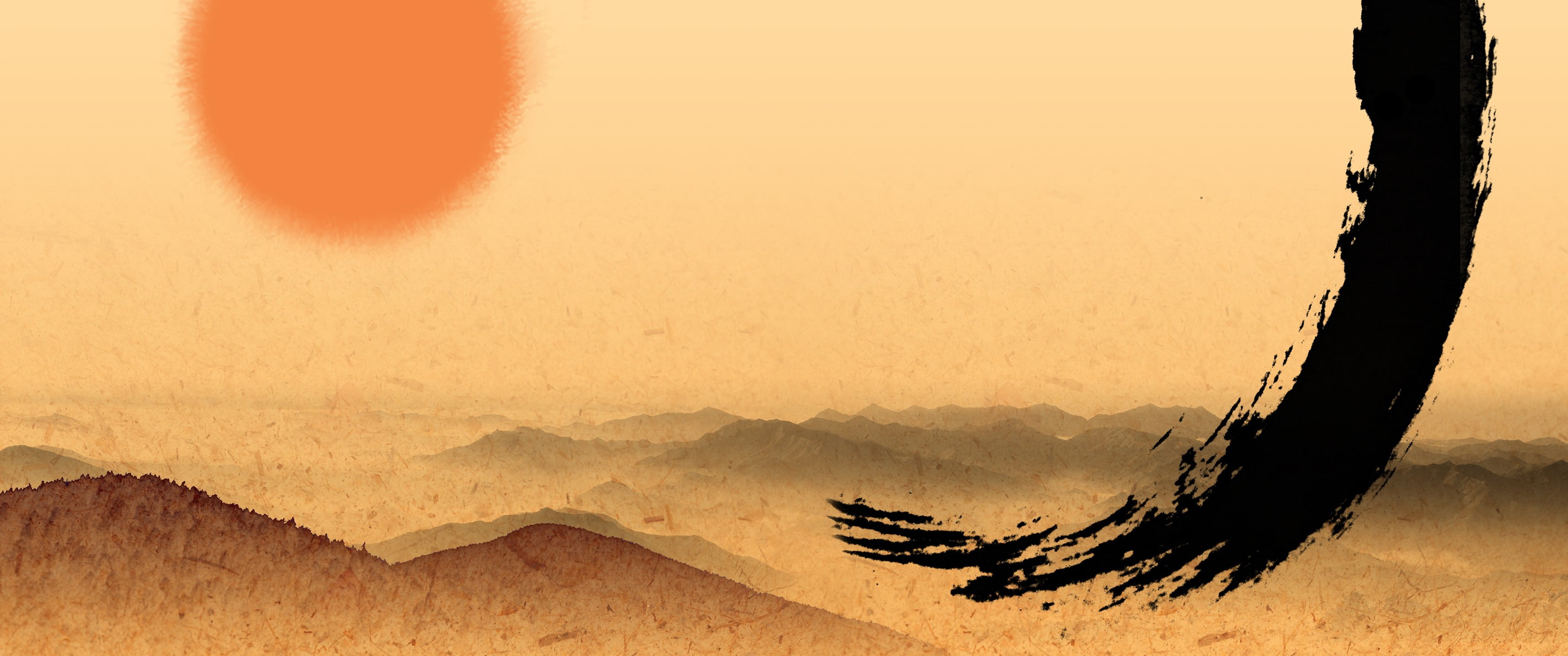 desert, silhouette, scenics - nature, vector, oriental, landscape, tranquil scene, non-urban scene, black, sky, sunlight, nature, fog, sunset, environment, HD Wallpaper